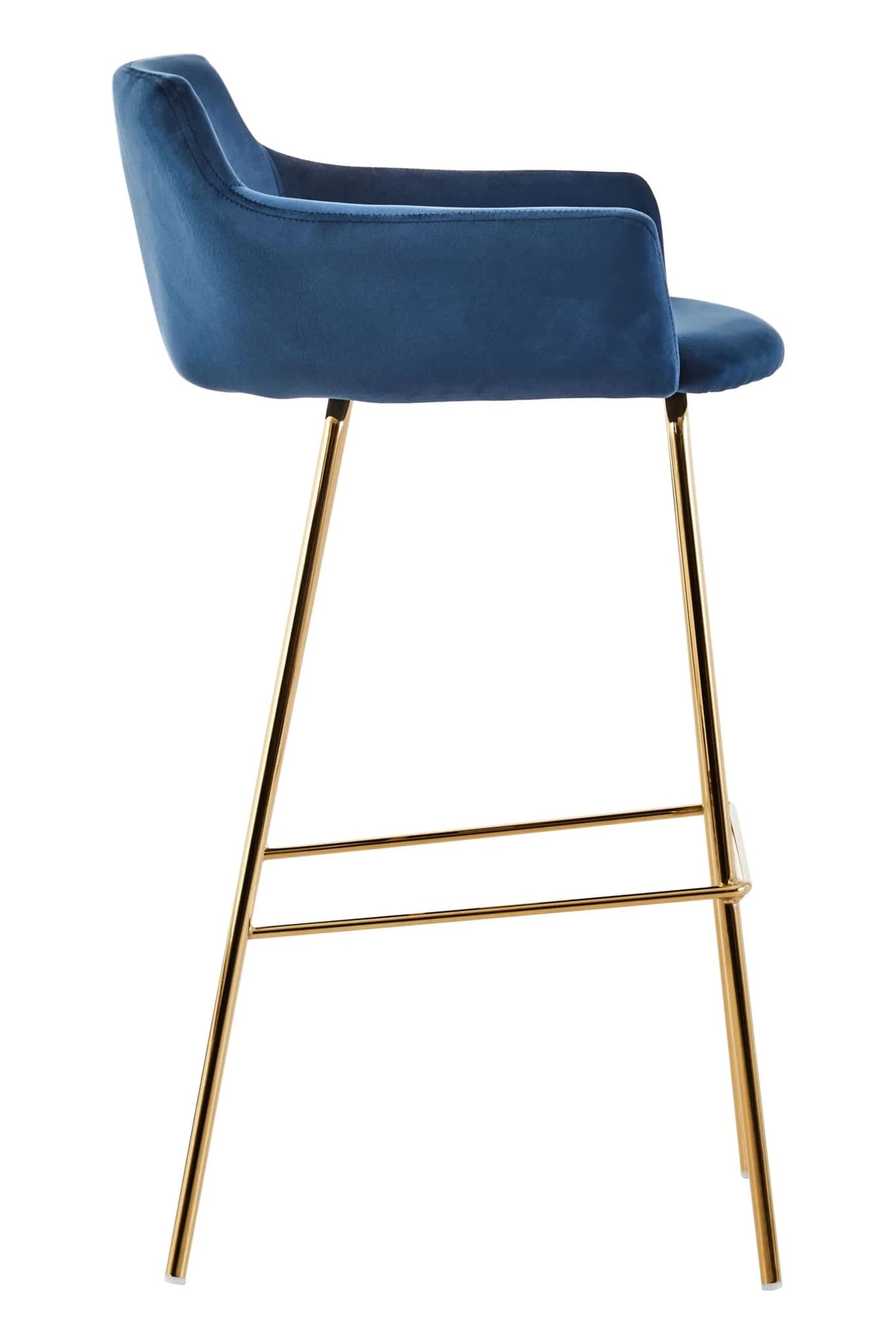 Tamzin Blue Velvet Low Back Bar Chair - Seating, photo 3 of 6