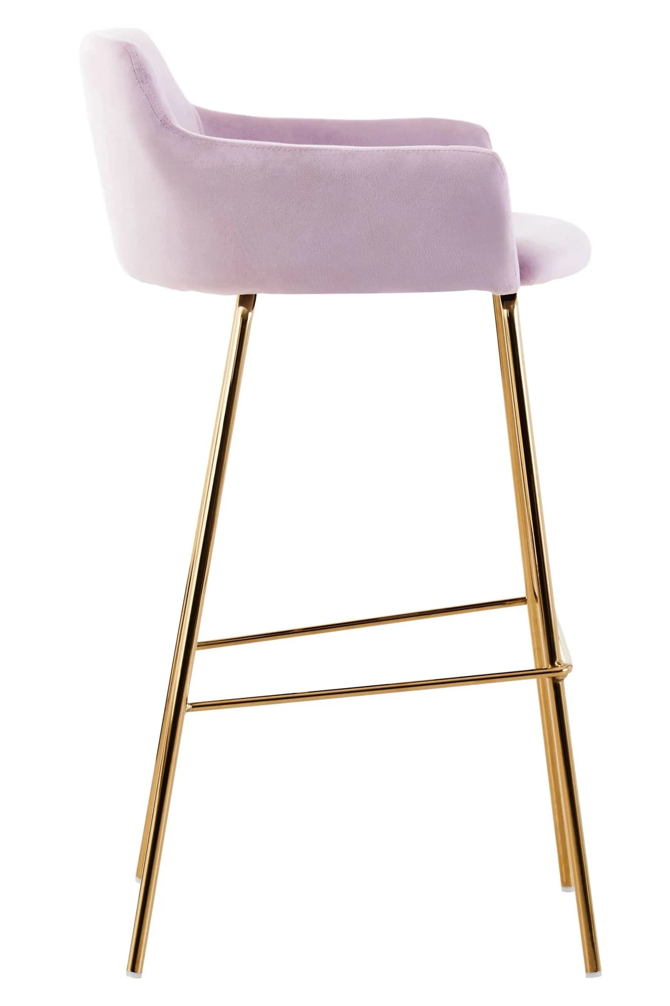 Tamzin Pink Velvet Low Back Bar Chair - Seating, photo 3 of 6