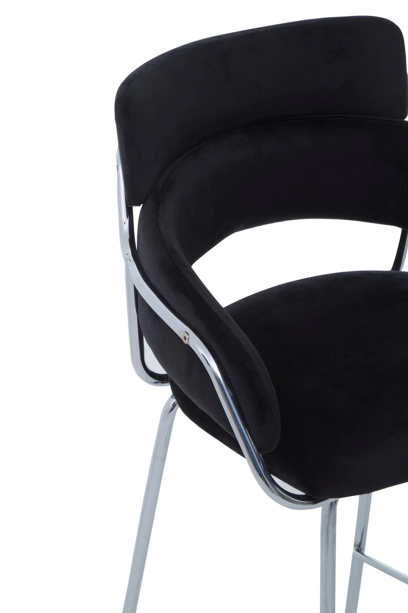 Tamzin Black Velvet Bar Chair - Seating, photo 7 of 7