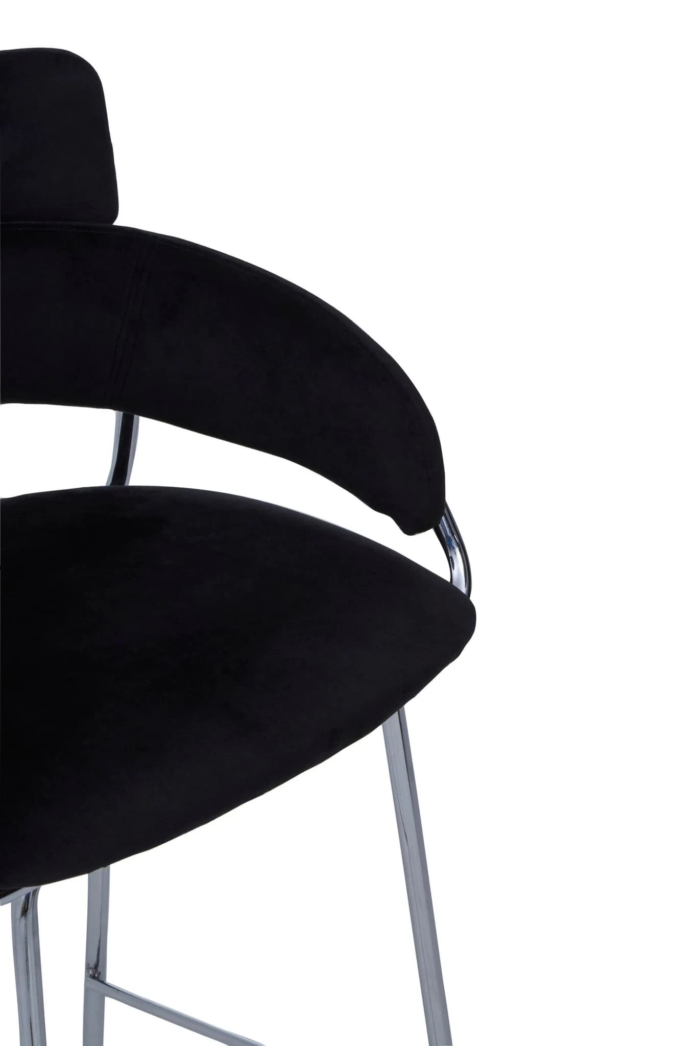 Tamzin Black Velvet Bar Chair - Seating, photo 6 of 7