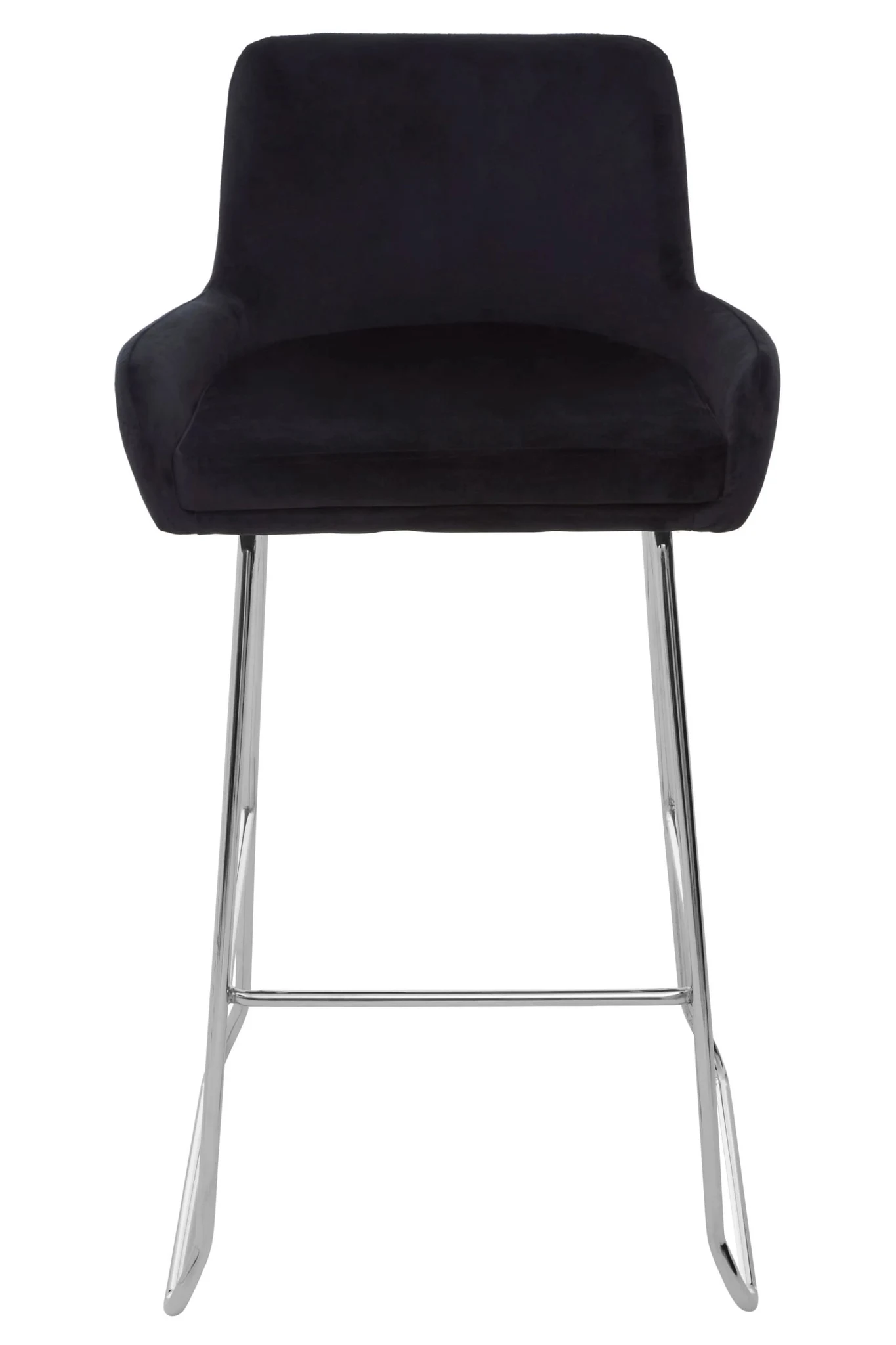 Tamzin Black Velvet Bar Chair With Low Arms - Seating, photo 5 of 8