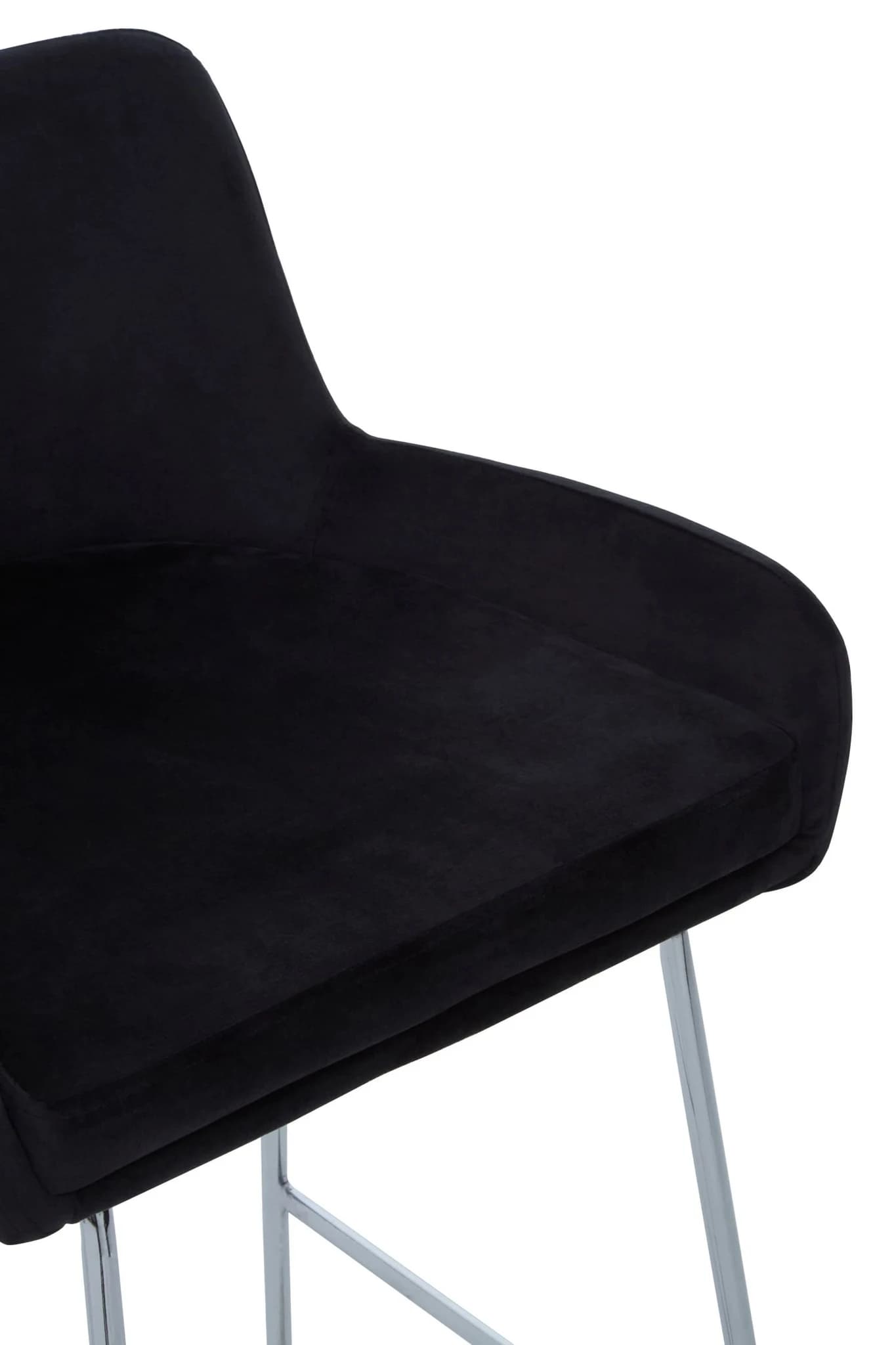 Tamzin Black Velvet Bar Chair With Low Arms - Seating, photo 8 of 8