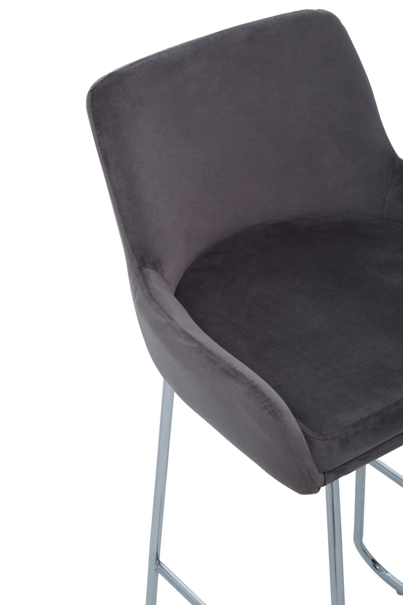 Tamzin Grey Velvet Bar Chair With Low Arms - Seating, photo 5 of 5