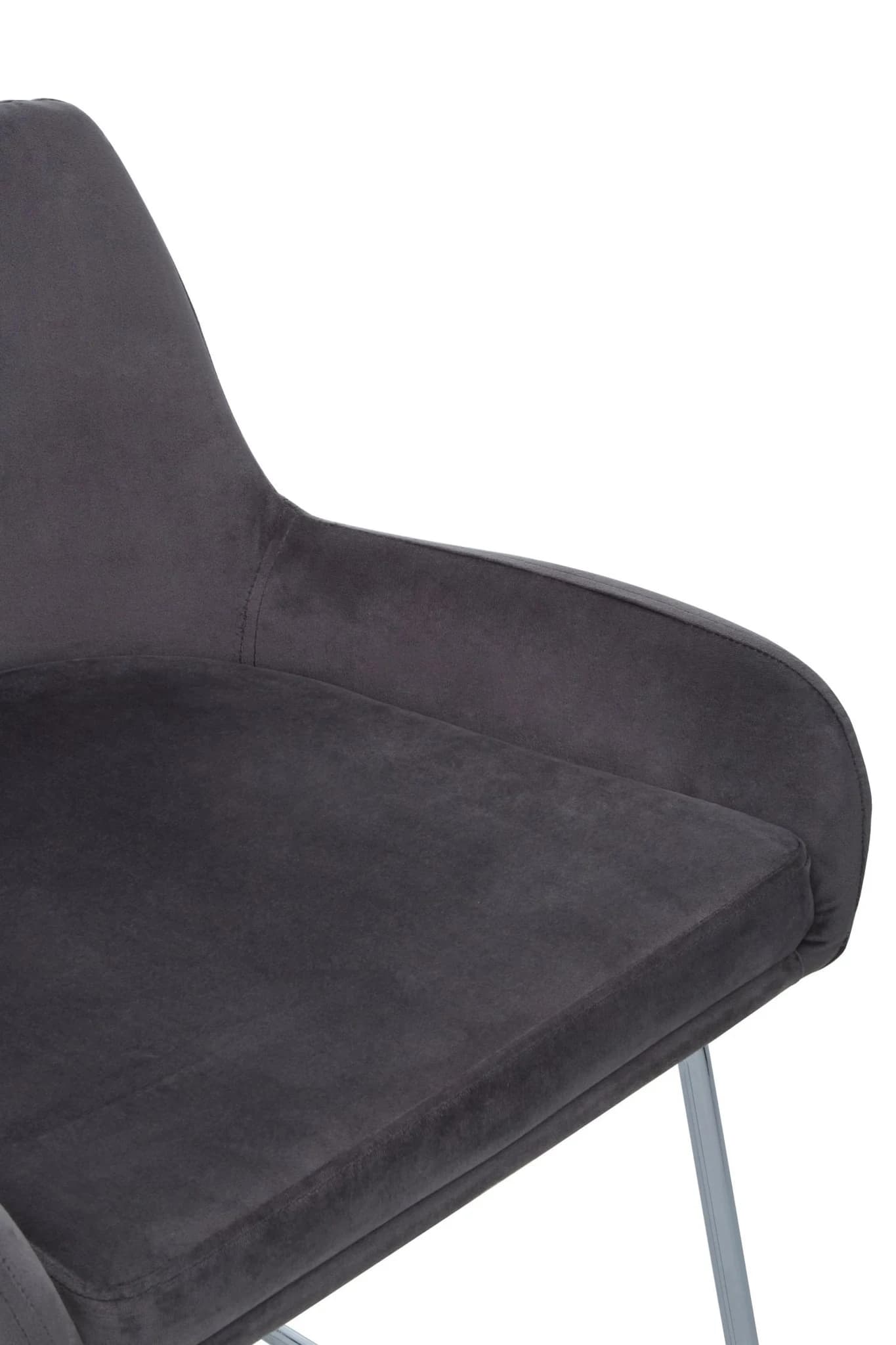 Tamzin Grey Velvet Bar Chair With Low Arms - Seating, photo 4 of 5