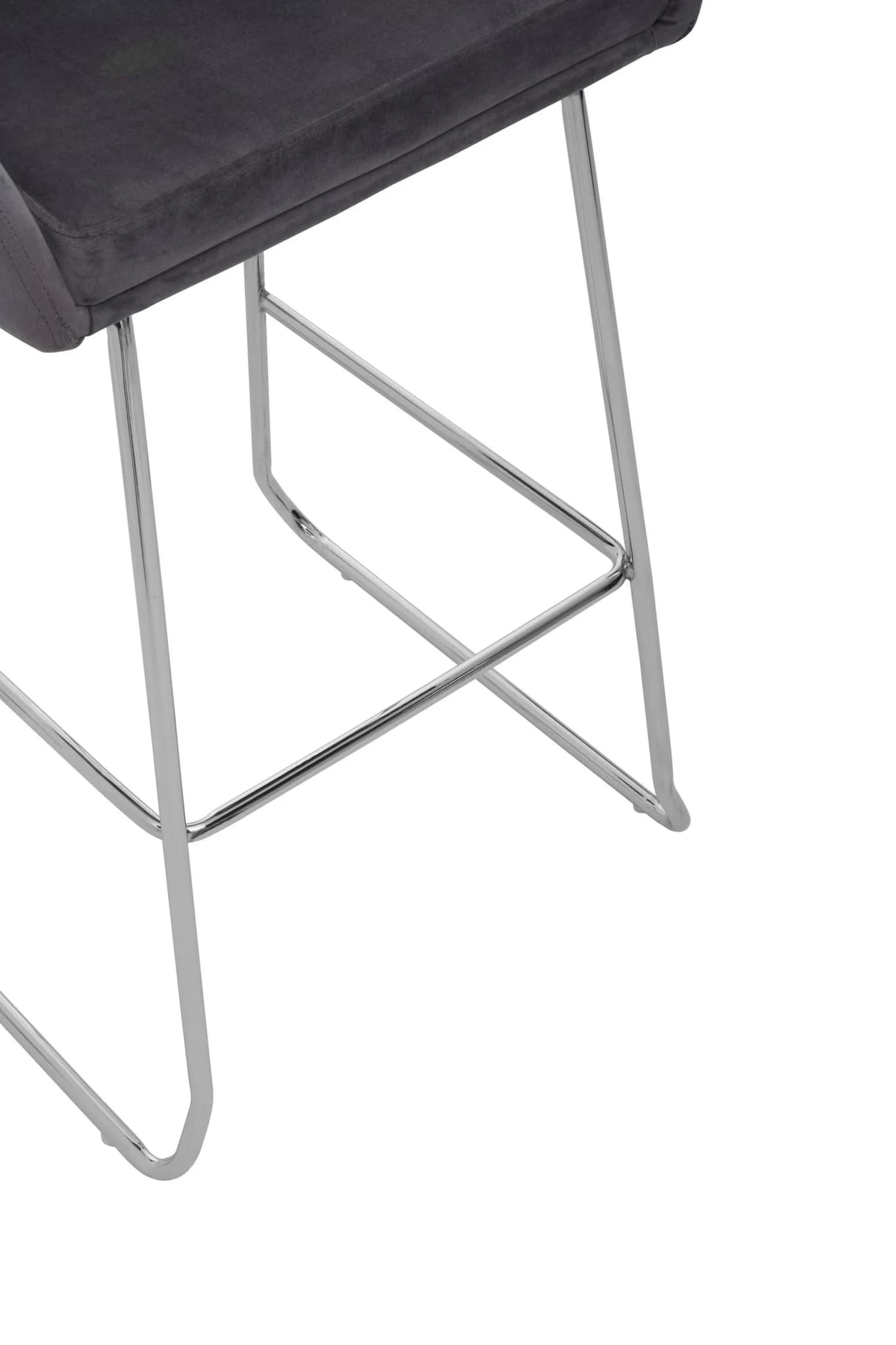 Tamzin Grey Velvet Bar Chair With Low Arms - Seating, photo 3 of 5