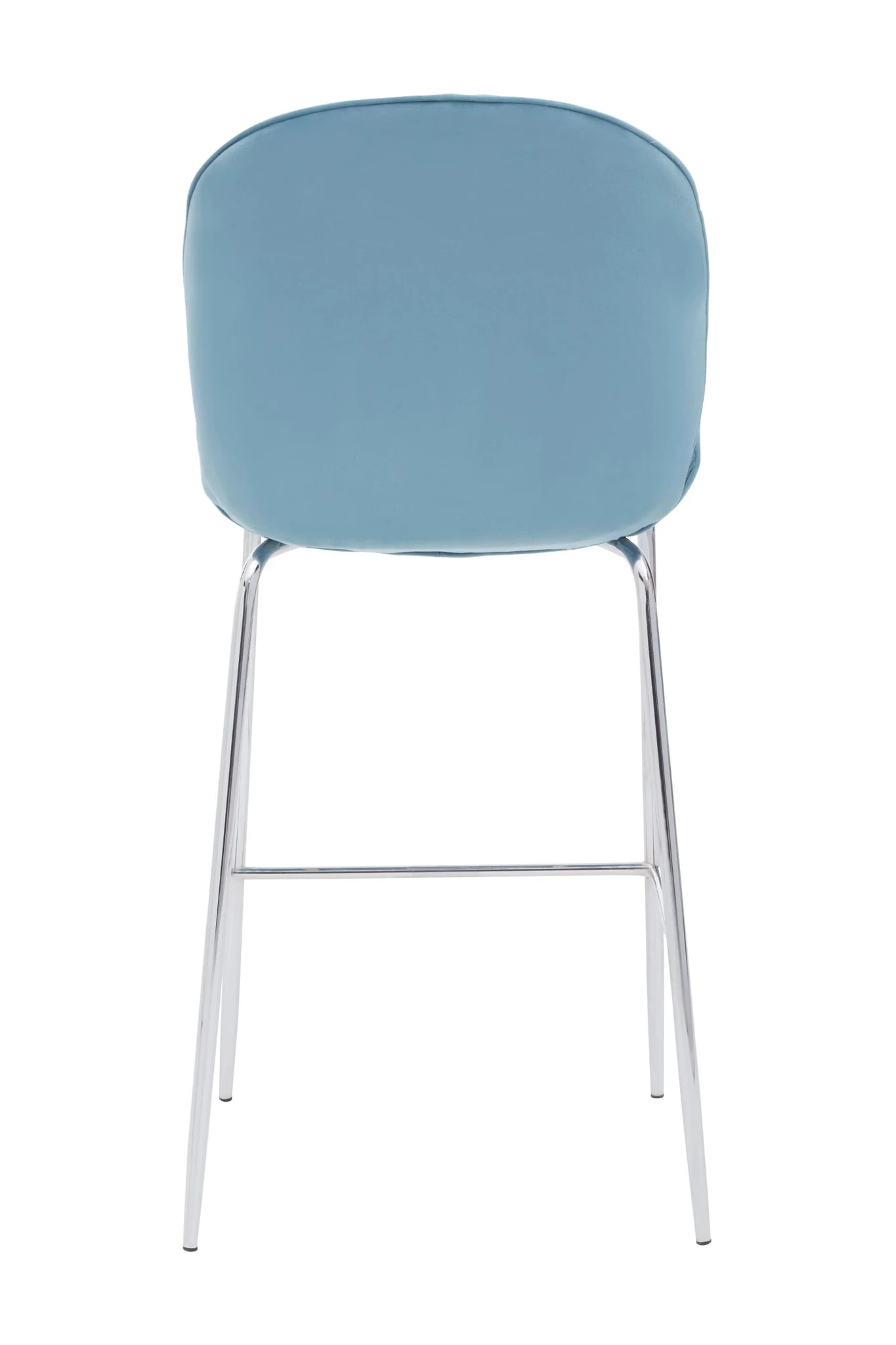 Tamzin Blue Velvet Chrome Finish Bar Chair - Seating, photo 2 of 6