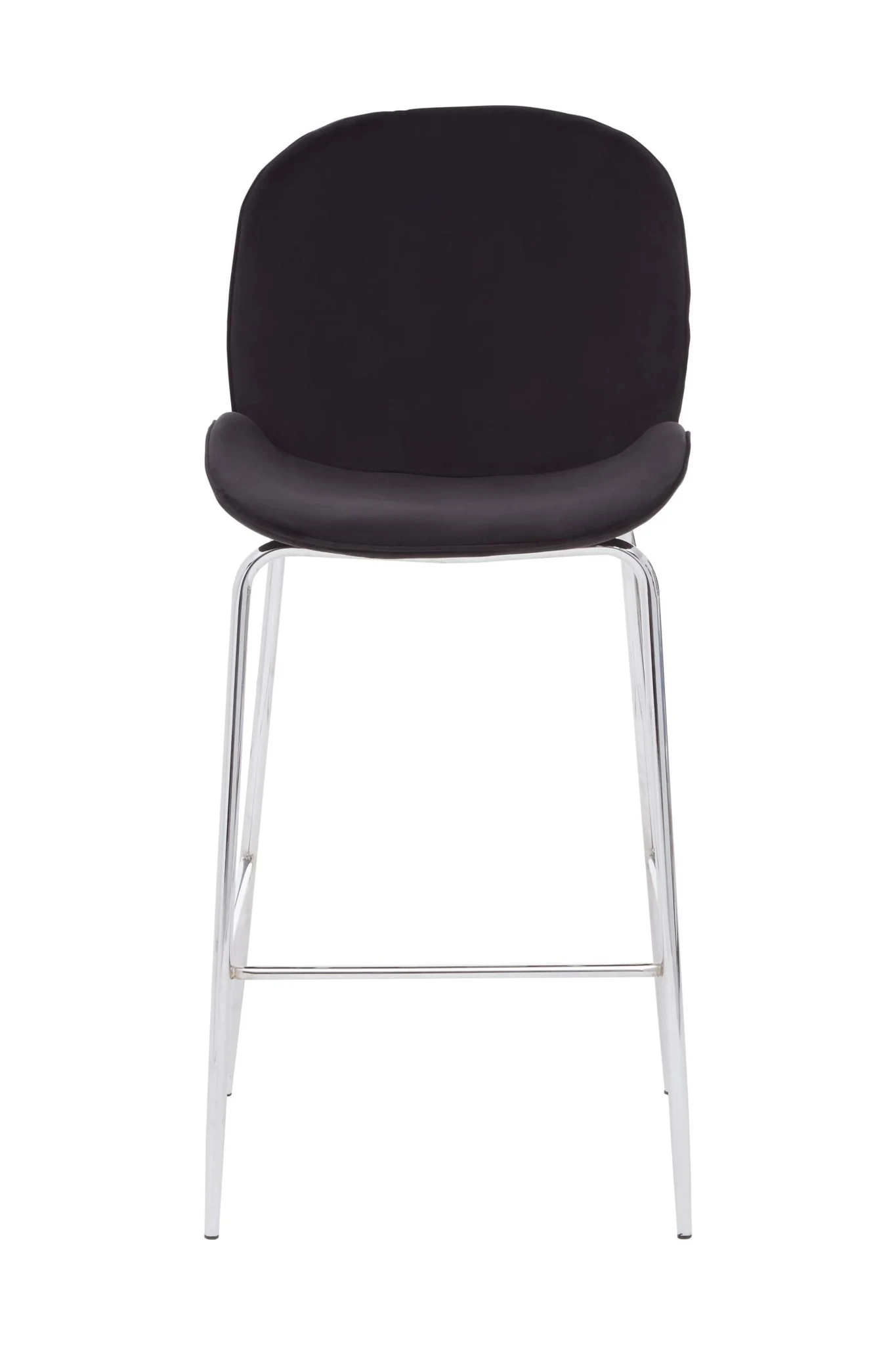 Tamzin Black Velvet Chrome Finish Bar Chair - Seating, photo 4 of 6