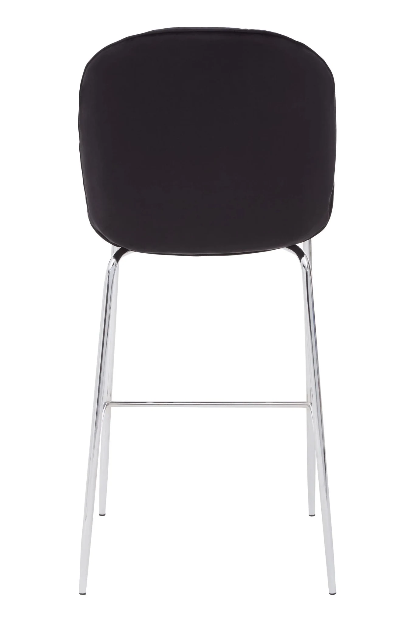 Tamzin Black Velvet Chrome Finish Bar Chair - Seating, photo 2 of 6