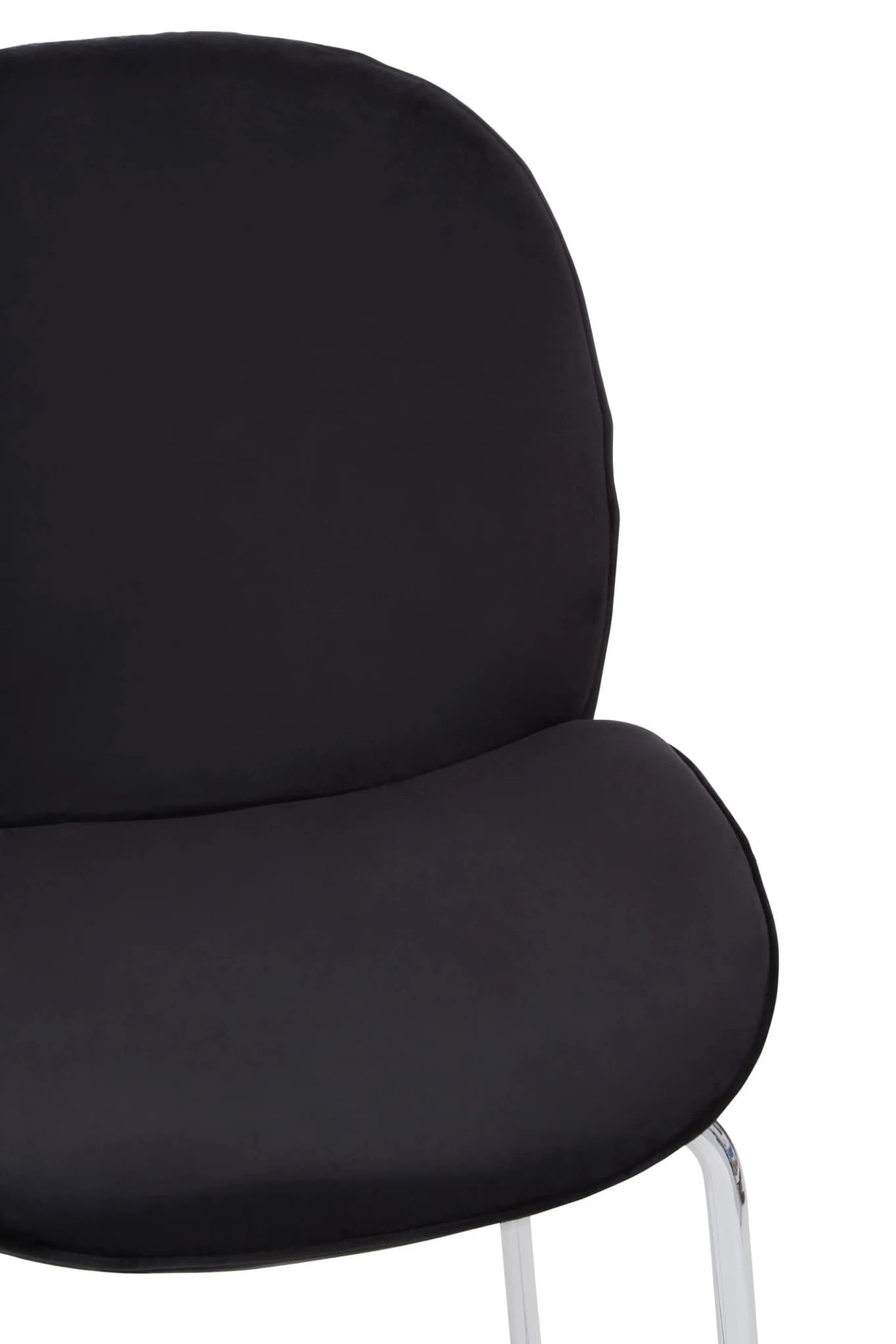 Tamzin Black Velvet Chrome Finish Bar Chair - Seating, photo 6 of 6
