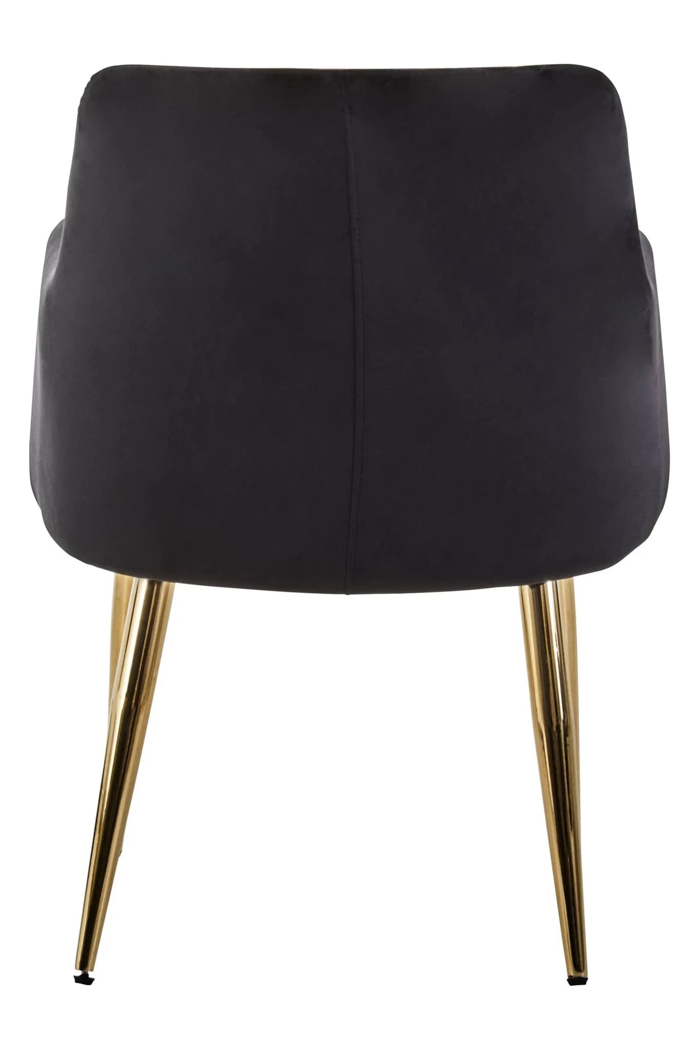 Tamzin Black Velvet Quilted Dining Chair with Gold Finish Legs - Seating, photo 2 of 6