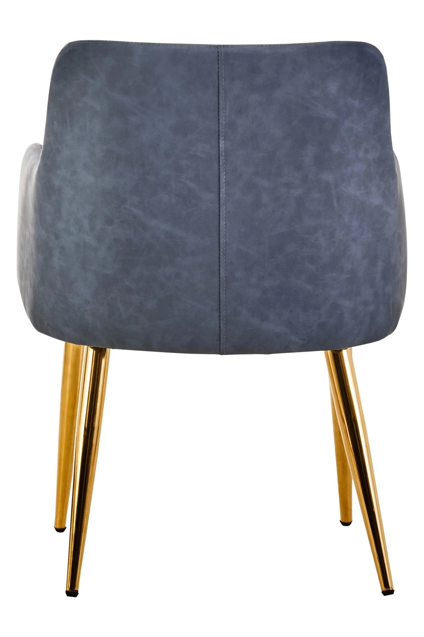 Tamzin Dark Grey Leather Effect Quilted Dining Chair with Gold Metal Legs - Seating, photo 2 of 6
