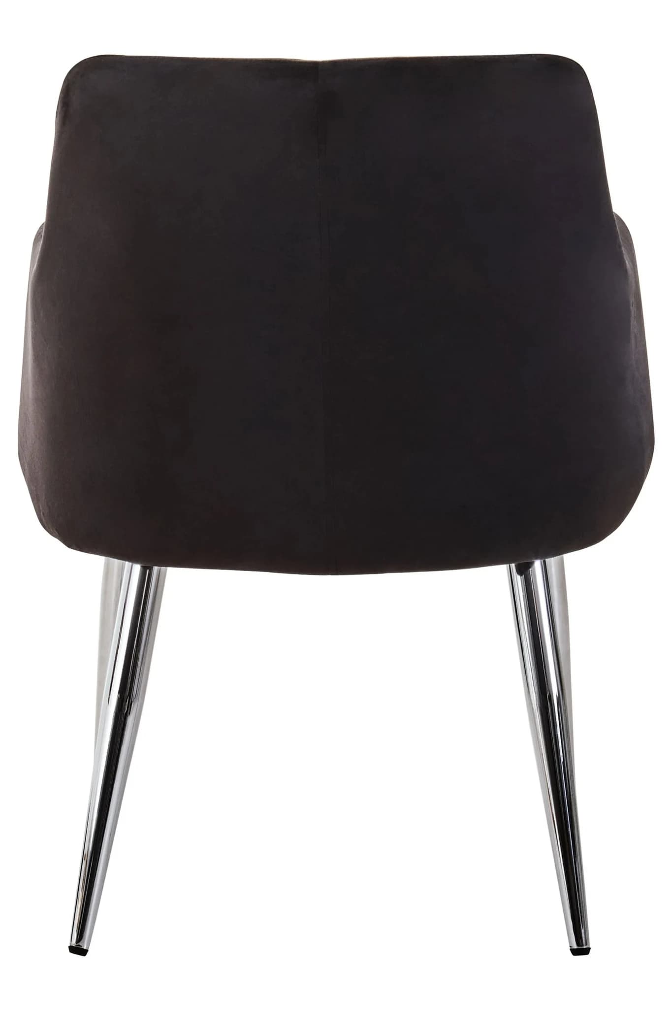 Tamzin Black Velvet Quilted Dining Chair with Chrome Finish Legs - Seating, photo 3 of 7