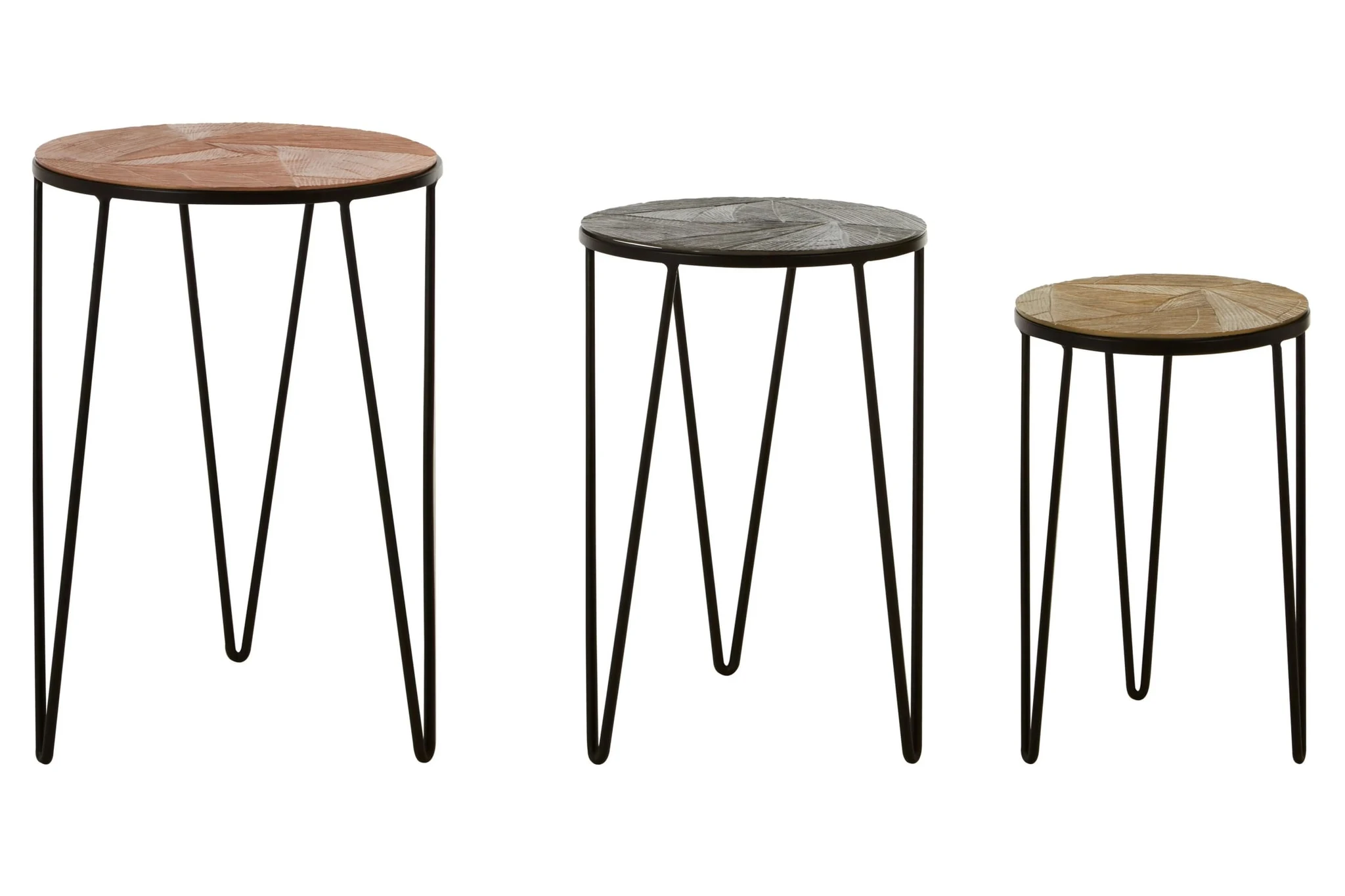 Mirano Copper Nickel and Gold Finish Set Of 3 Side Tables - Tables, photo 2 of 5
