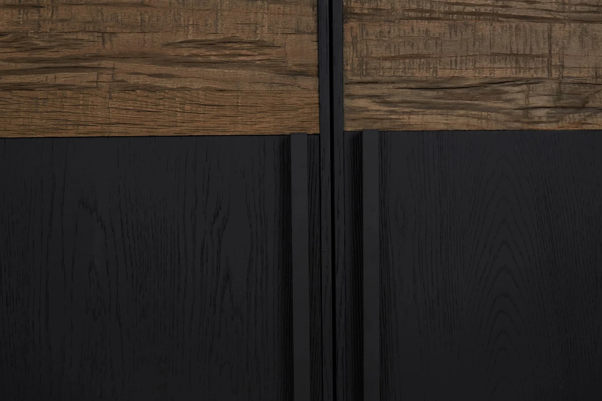 Salvar Black and Natural Oak Wood 4 Door Sideboard - Bookcases & shelving, photo 7 of 8