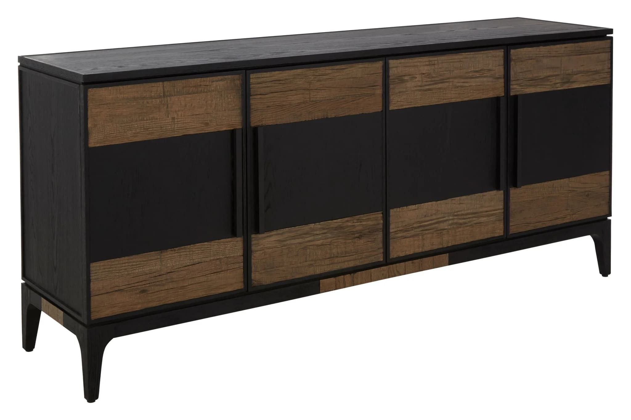 Salvar Black and Natural Oak Wood 4 Door Sideboard - Bookcases & shelving, photo 5 of 8
