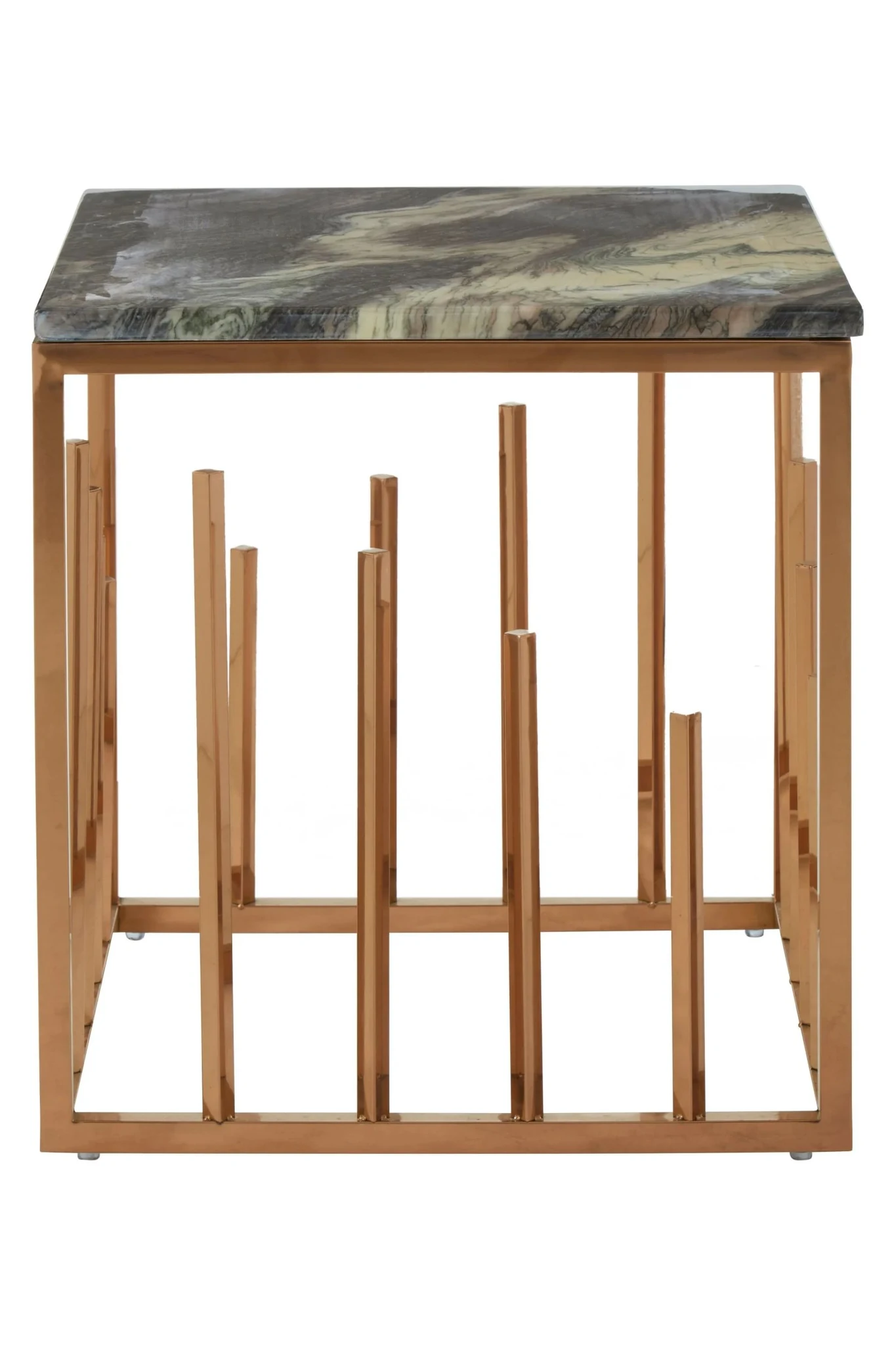 Tula Black Marble Effect and Rose Gold Finish Side Table - Tables, photo 2 of 2