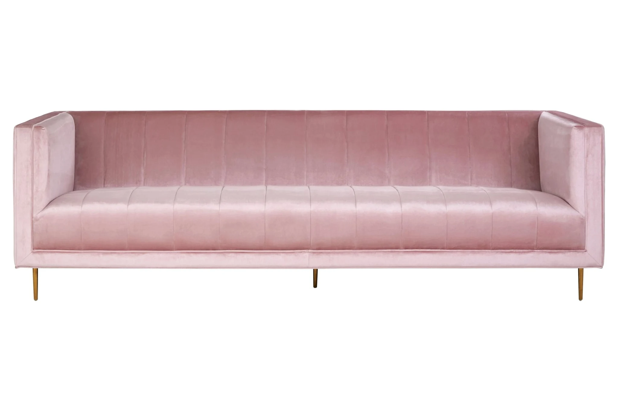 Otylia Pink Velvet 3 Seater Sofa - Seating, photo 5 of 8