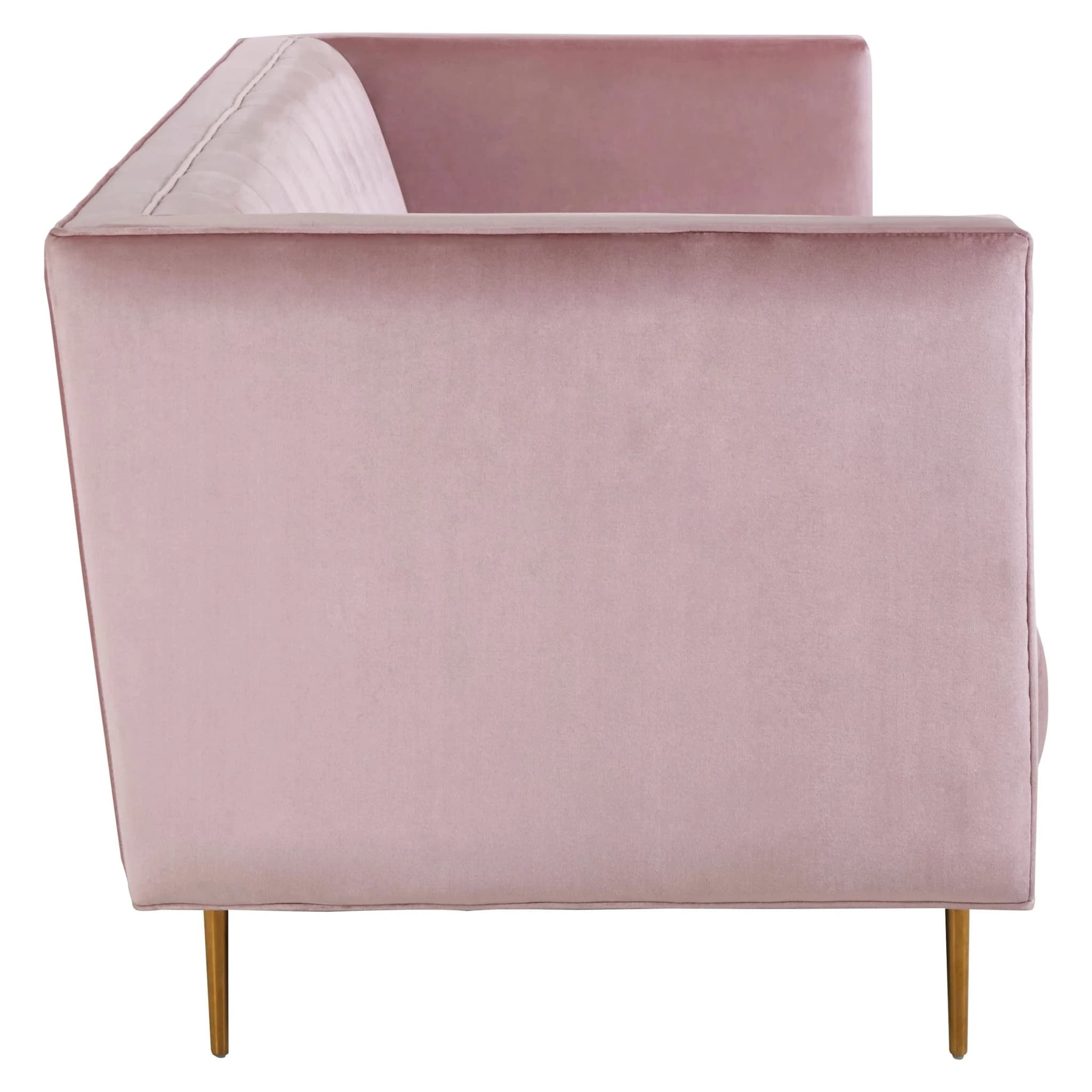 Otylia Pink Velvet 3 Seater Sofa - Seating, photo 4 of 8