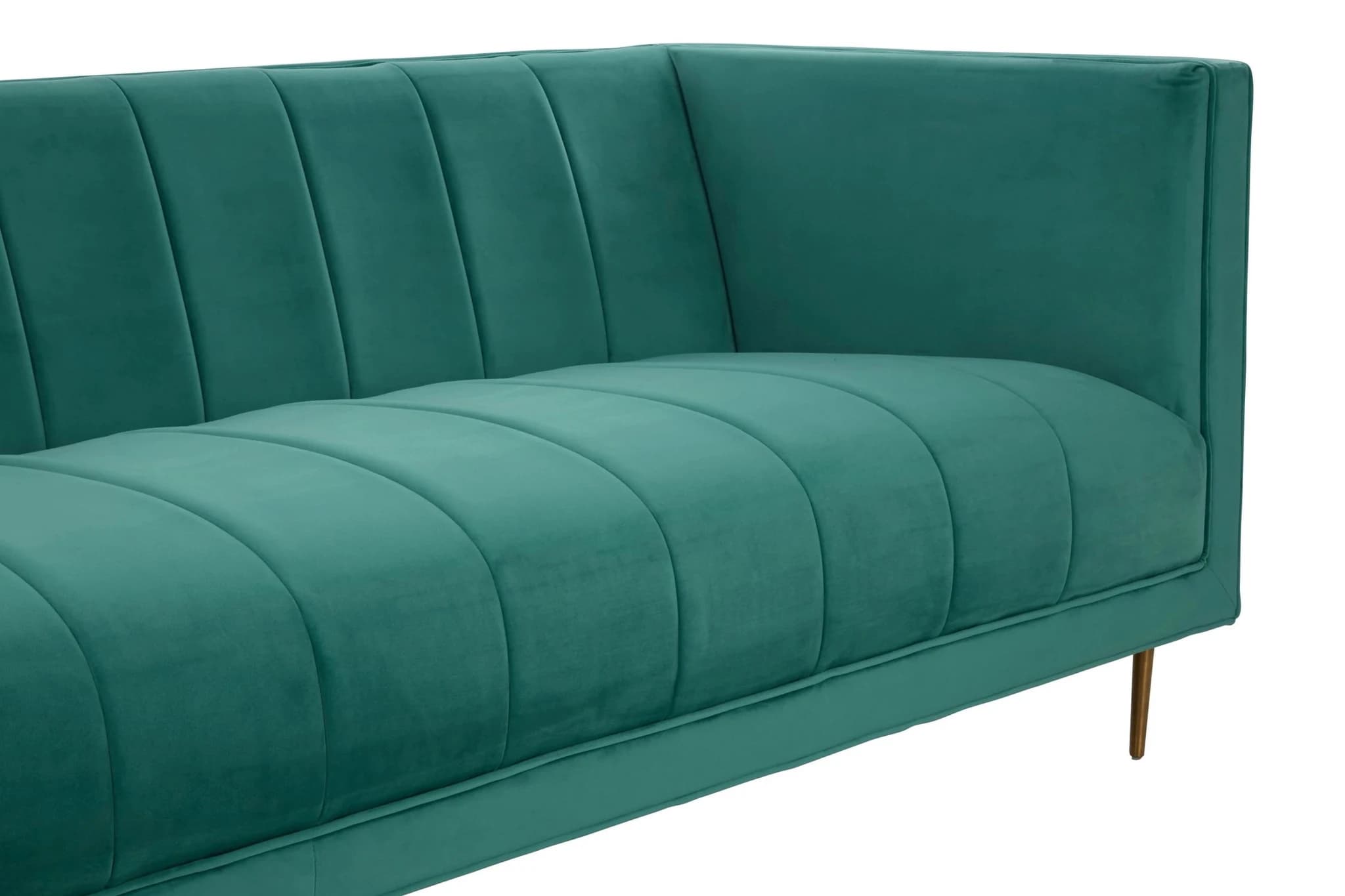 Otylia Green Velvet 3 Seater Sofa - Seating, photo 7 of 8