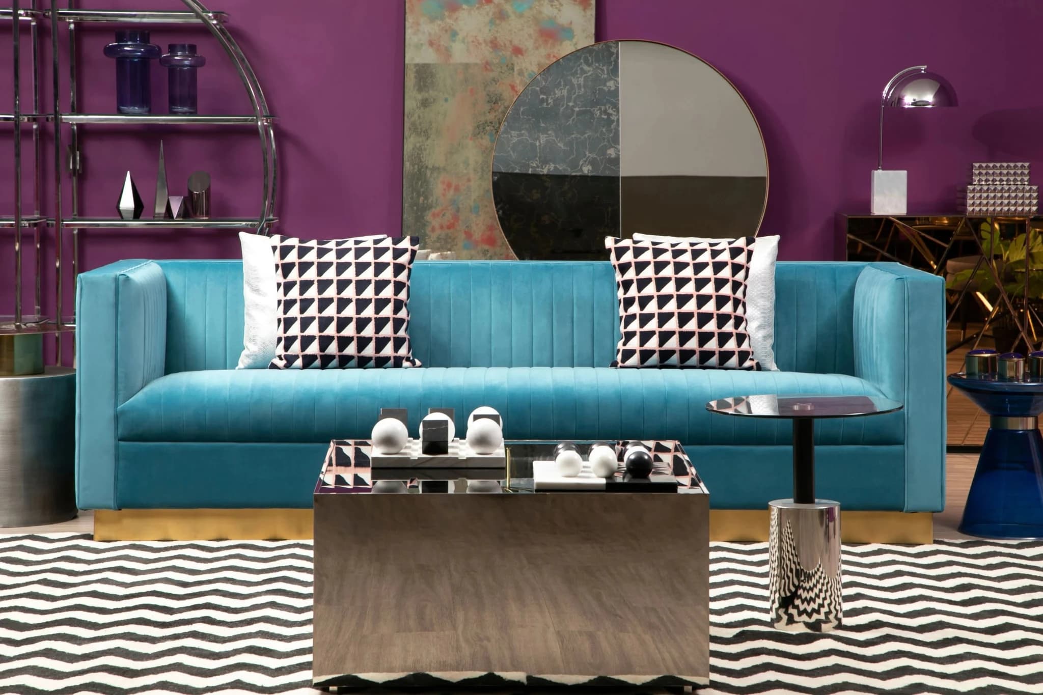 Opal 3 Seat Light Blue Sofa - Seating, photo 6 of 8