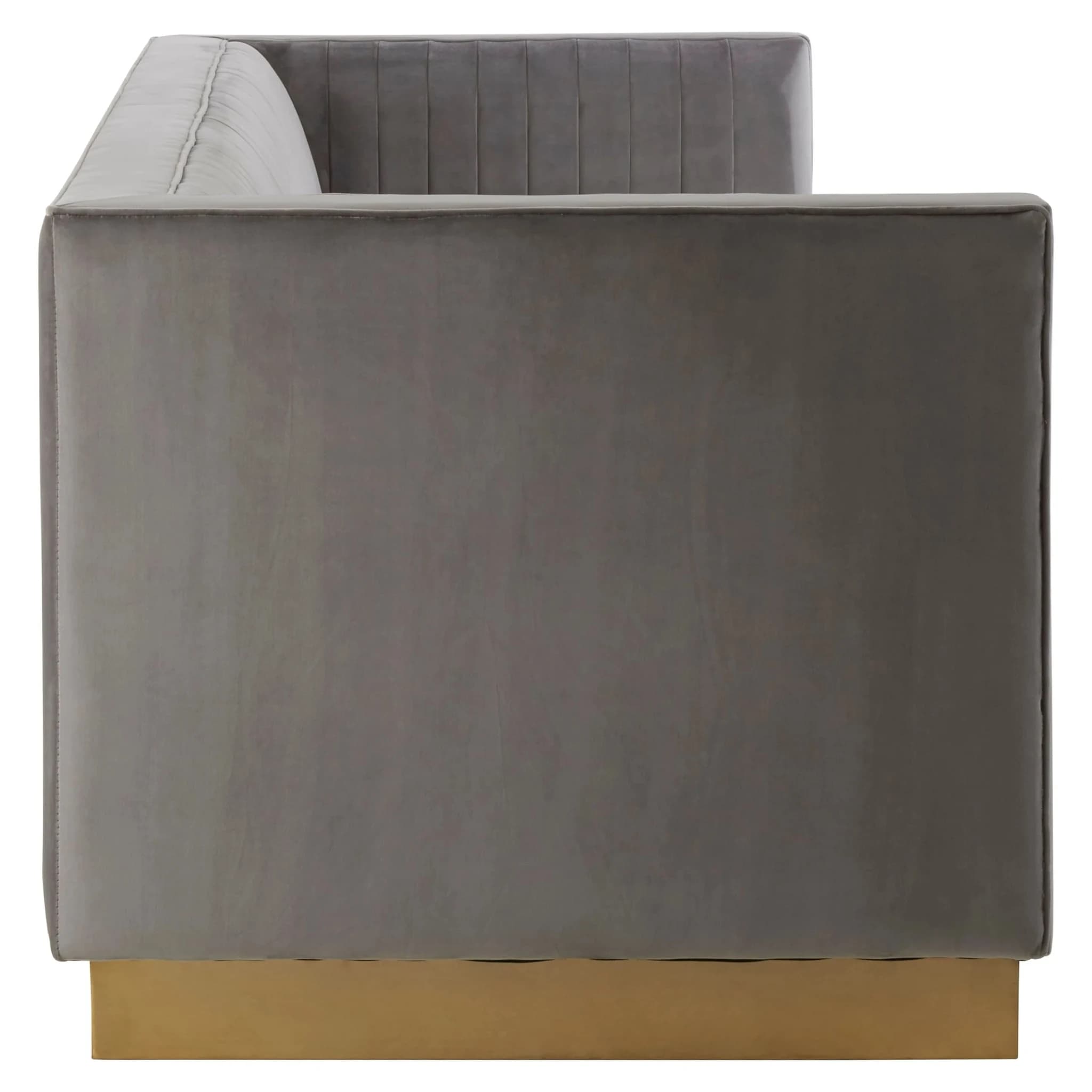 Opal Grey Velvet 3 Seat Sofa - Seating, photo 5 of 8