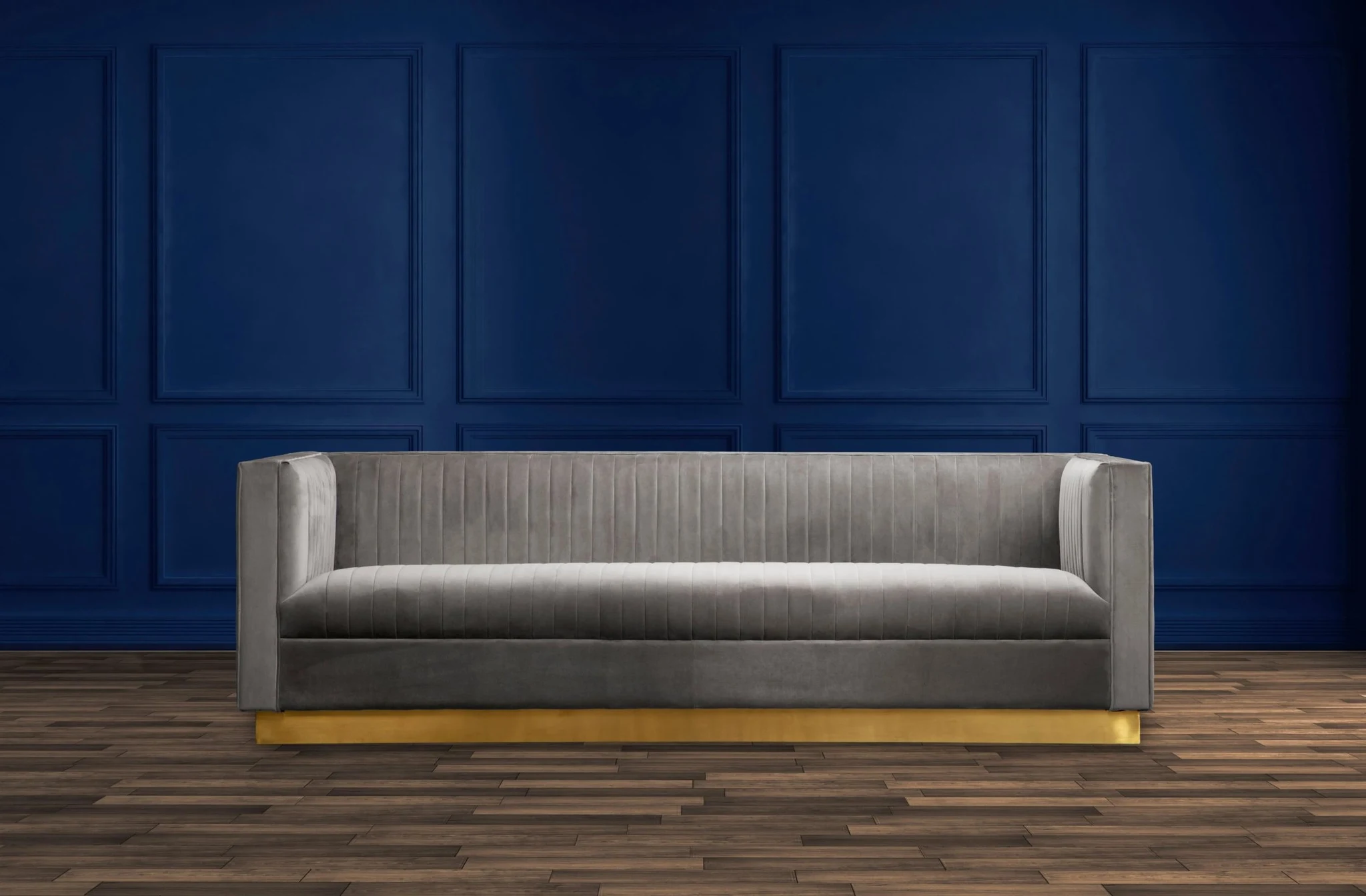 Opal Grey Velvet 3 Seat Sofa - Seating, photo 2 of 8