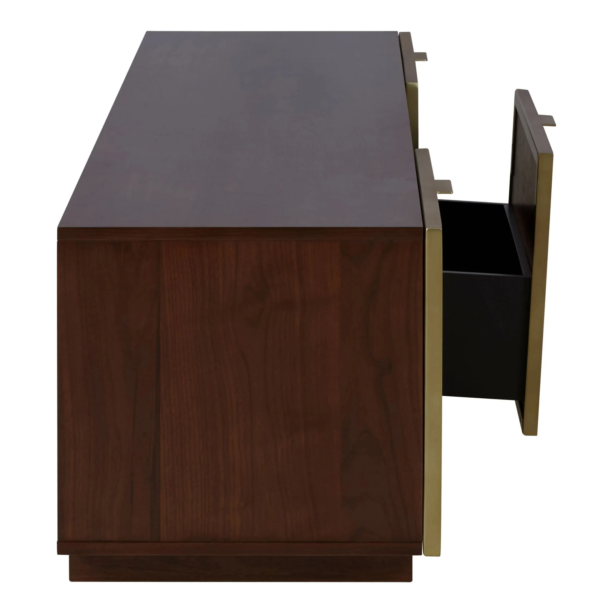 Kempton Grey Shagreen Effect and Walnut Veneer Media Unit - Bookcases & shelving, photo 6 of 8