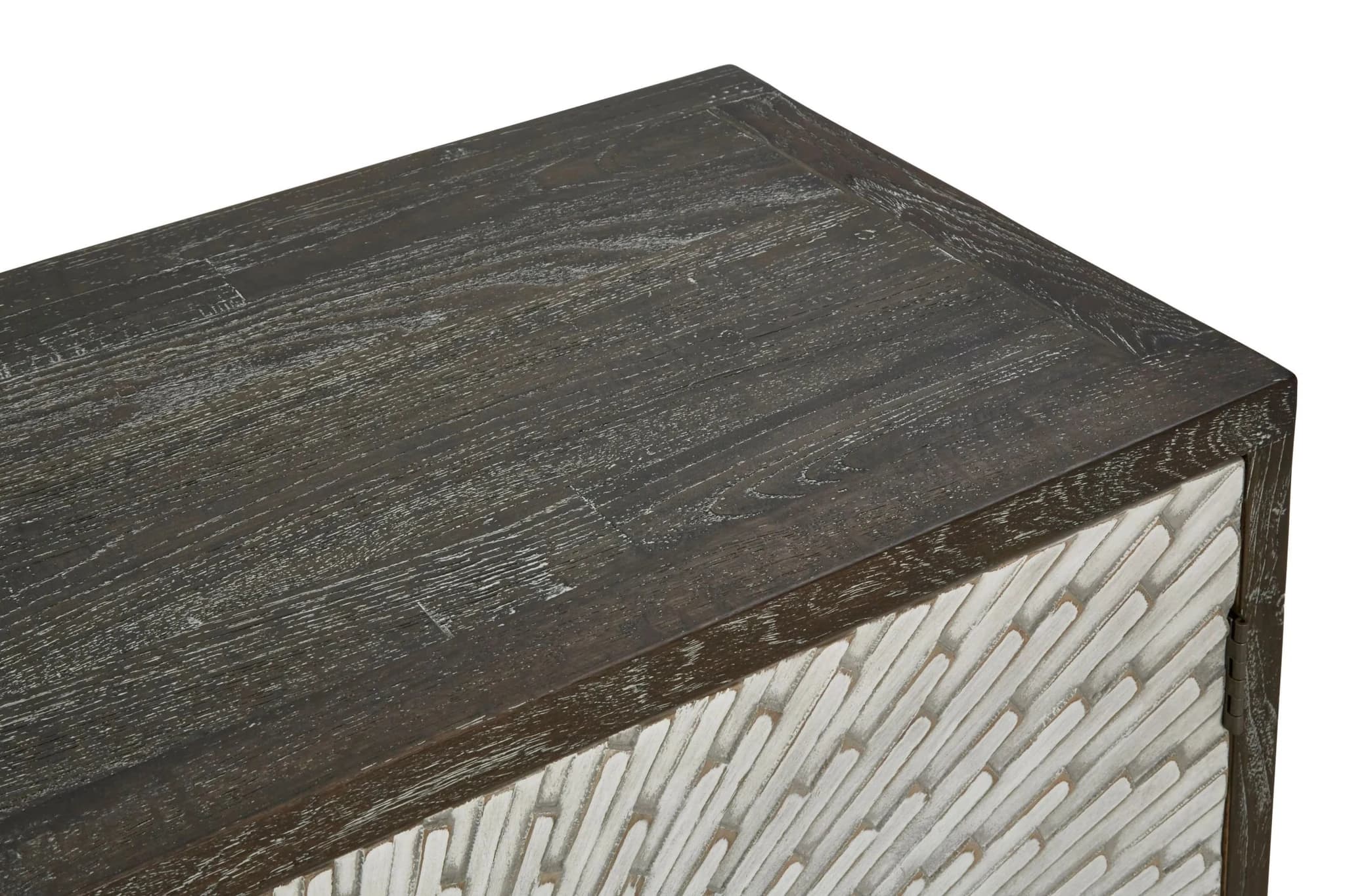 Milan Grey Wash Recycled Elm Wood 4 Door Sideboard - Bookcases & shelving, photo 7 of 8