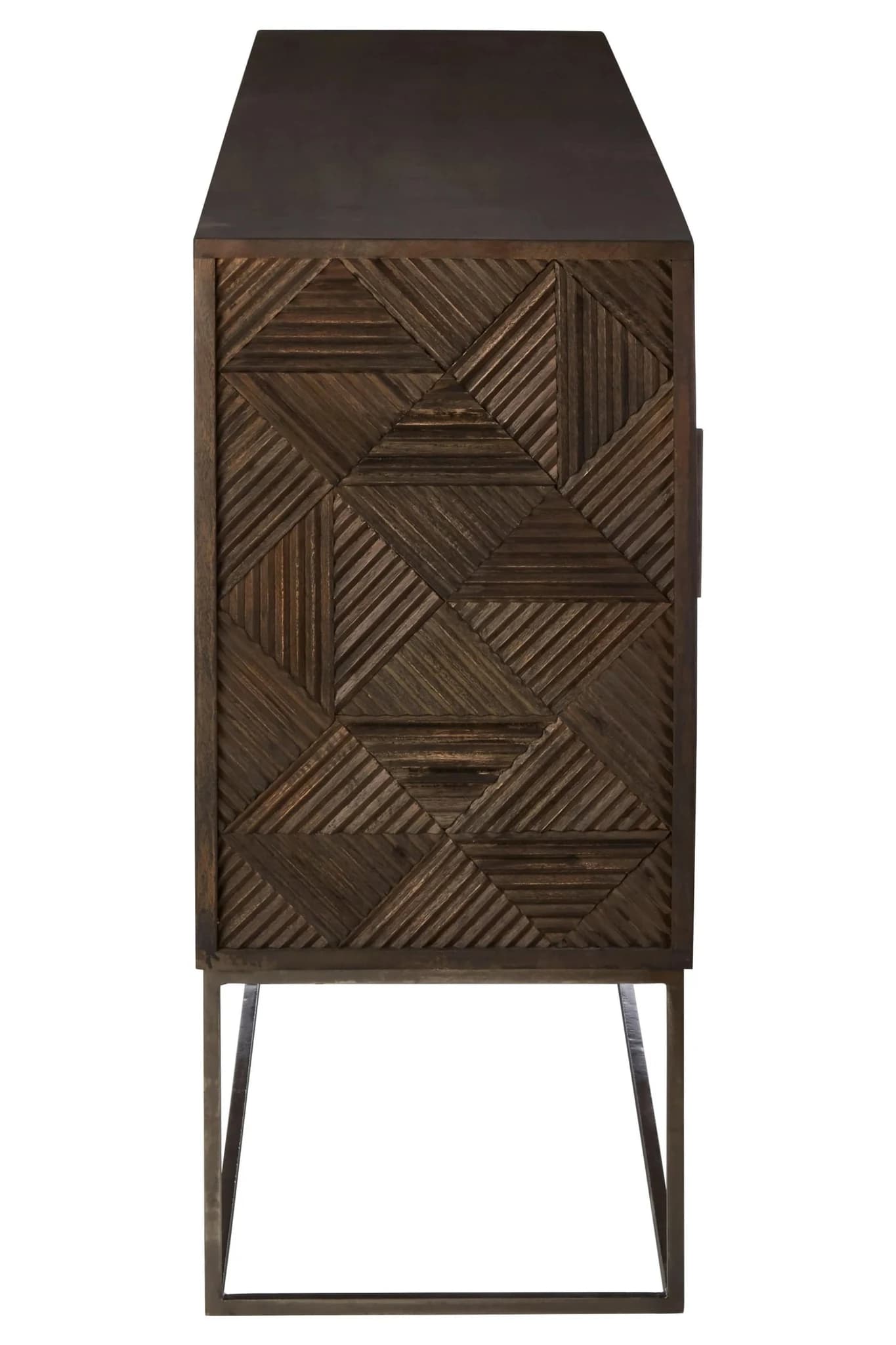 Saira Carved Mango Wood 4 Door Sideboard - Bookcases & shelving, photo 3 of 8