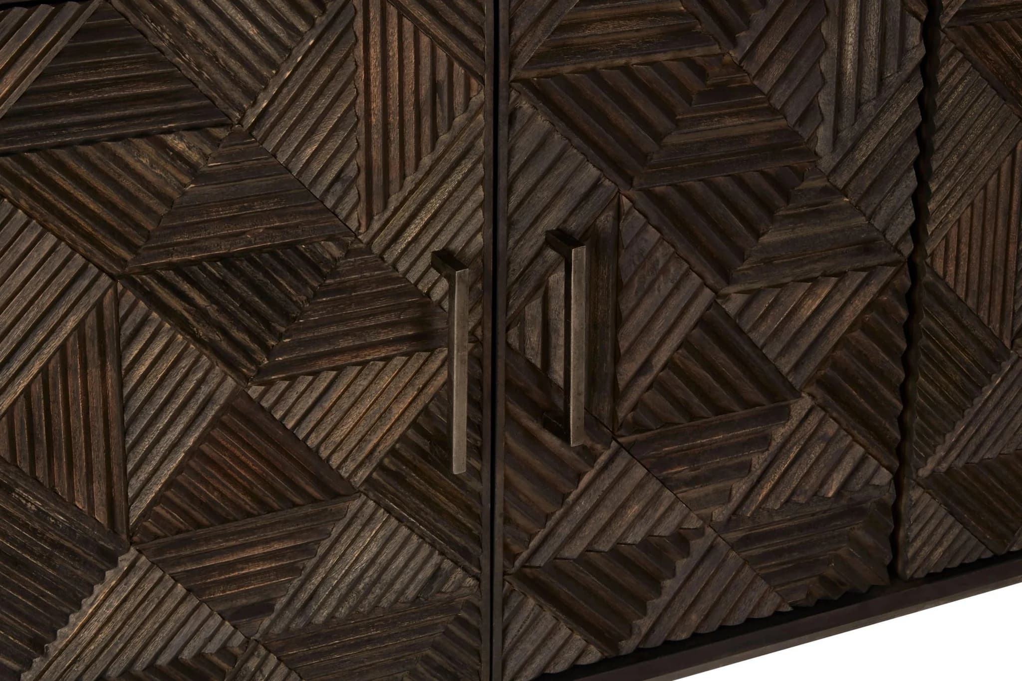 Saira Carved Mango Wood 4 Door Sideboard - Bookcases & shelving, photo 7 of 8