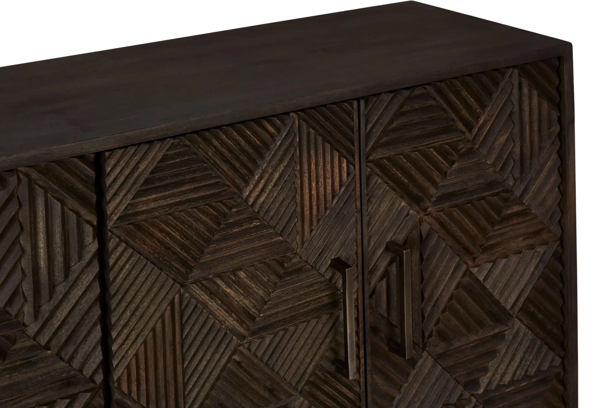 Saira Carved Mango Wood 4 Door Sideboard - Bookcases & shelving, photo 6 of 8