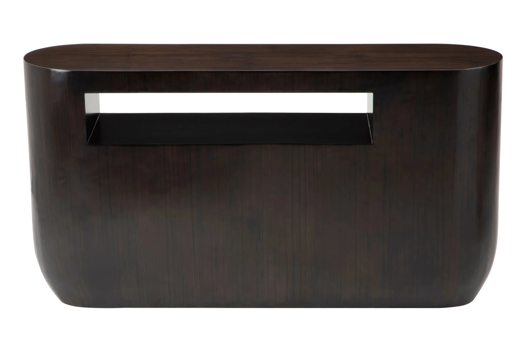 Gabelle Oval Ebony Bamboo Console Table - Tables, photo 5 of 8