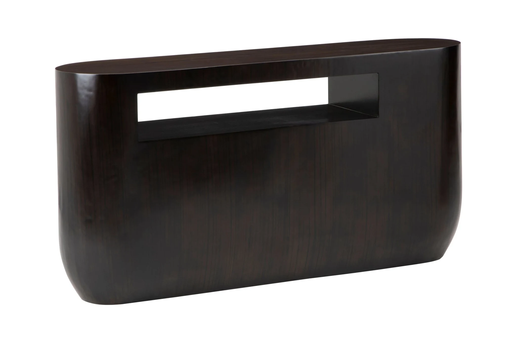 Gabelle Oval Ebony Bamboo Console Table - Tables, photo 4 of 8