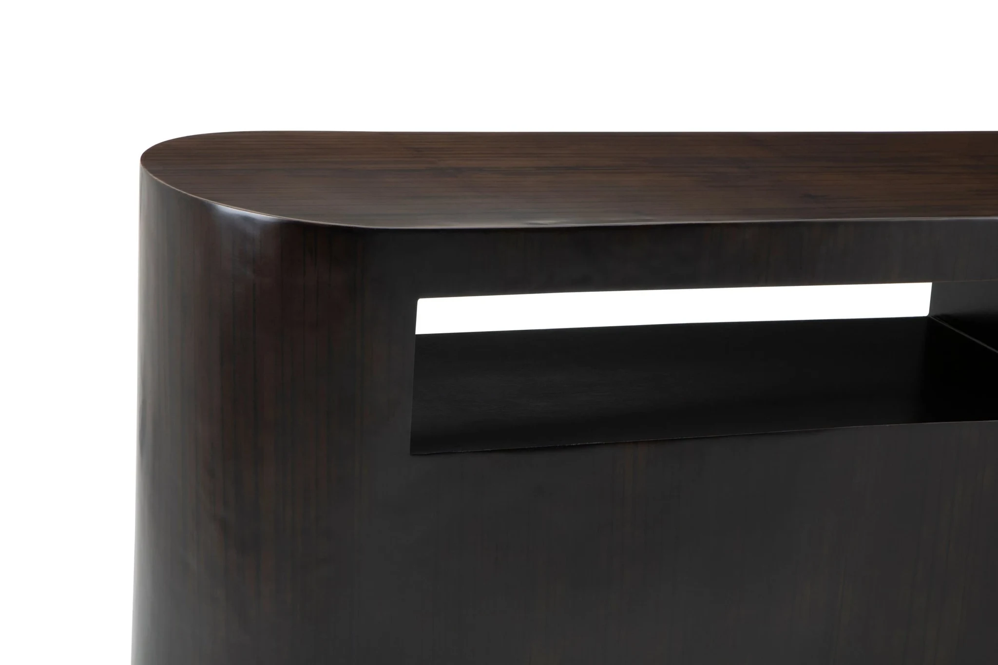Gabelle Oval Ebony Bamboo Console Table - Tables, photo 8 of 8