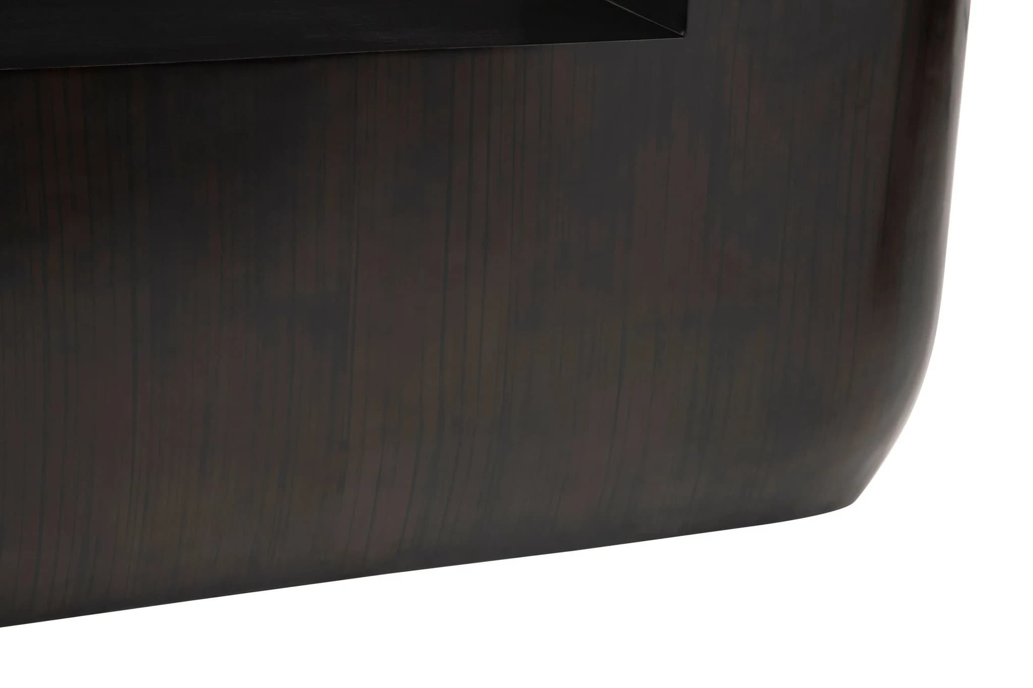Gabelle Oval Ebony Bamboo Console Table - Tables, photo 7 of 8