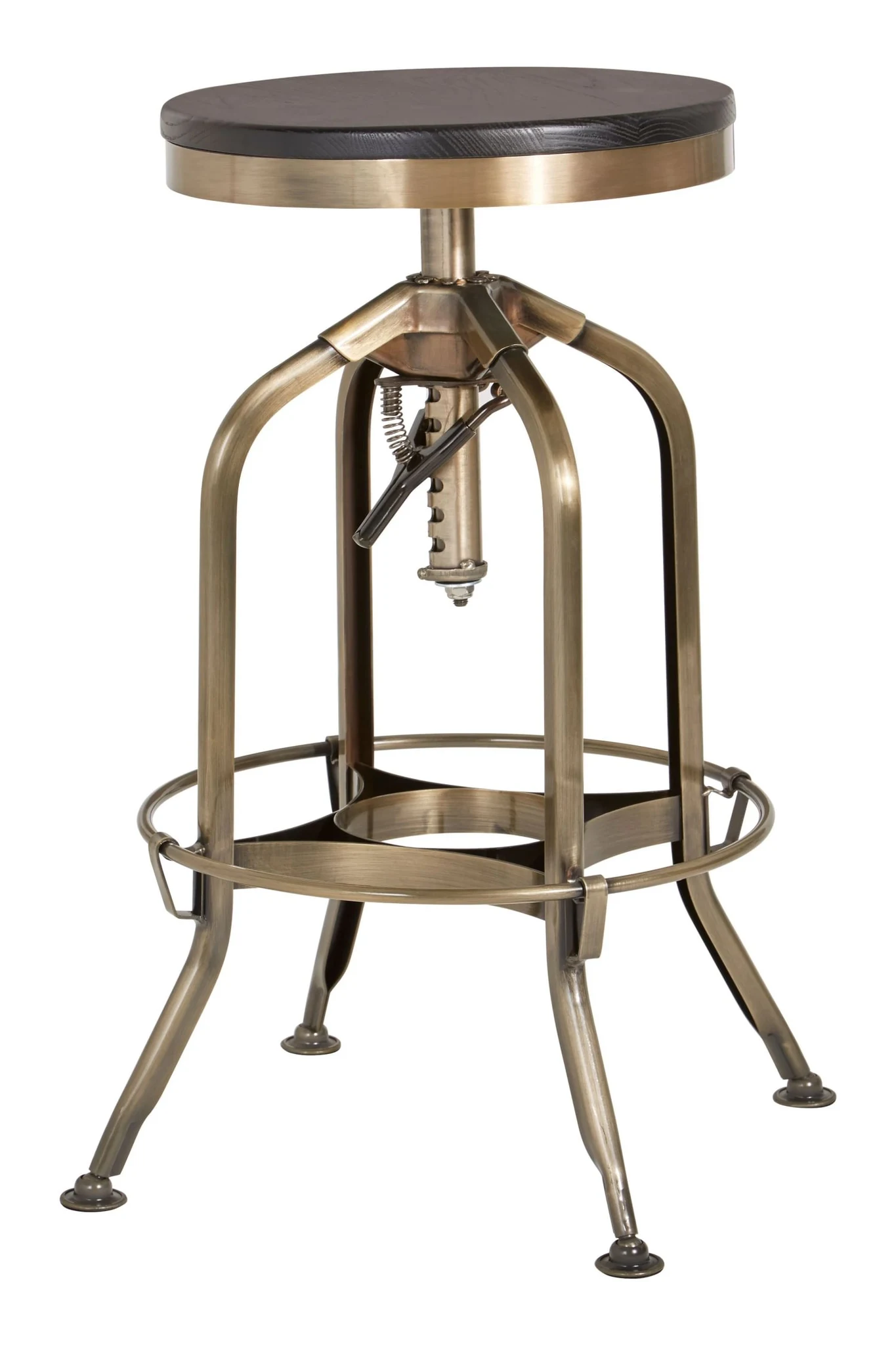 Gator Brass Finish and Ash Wood Adjustable Bar Stool - Seating, photo 3 of 6