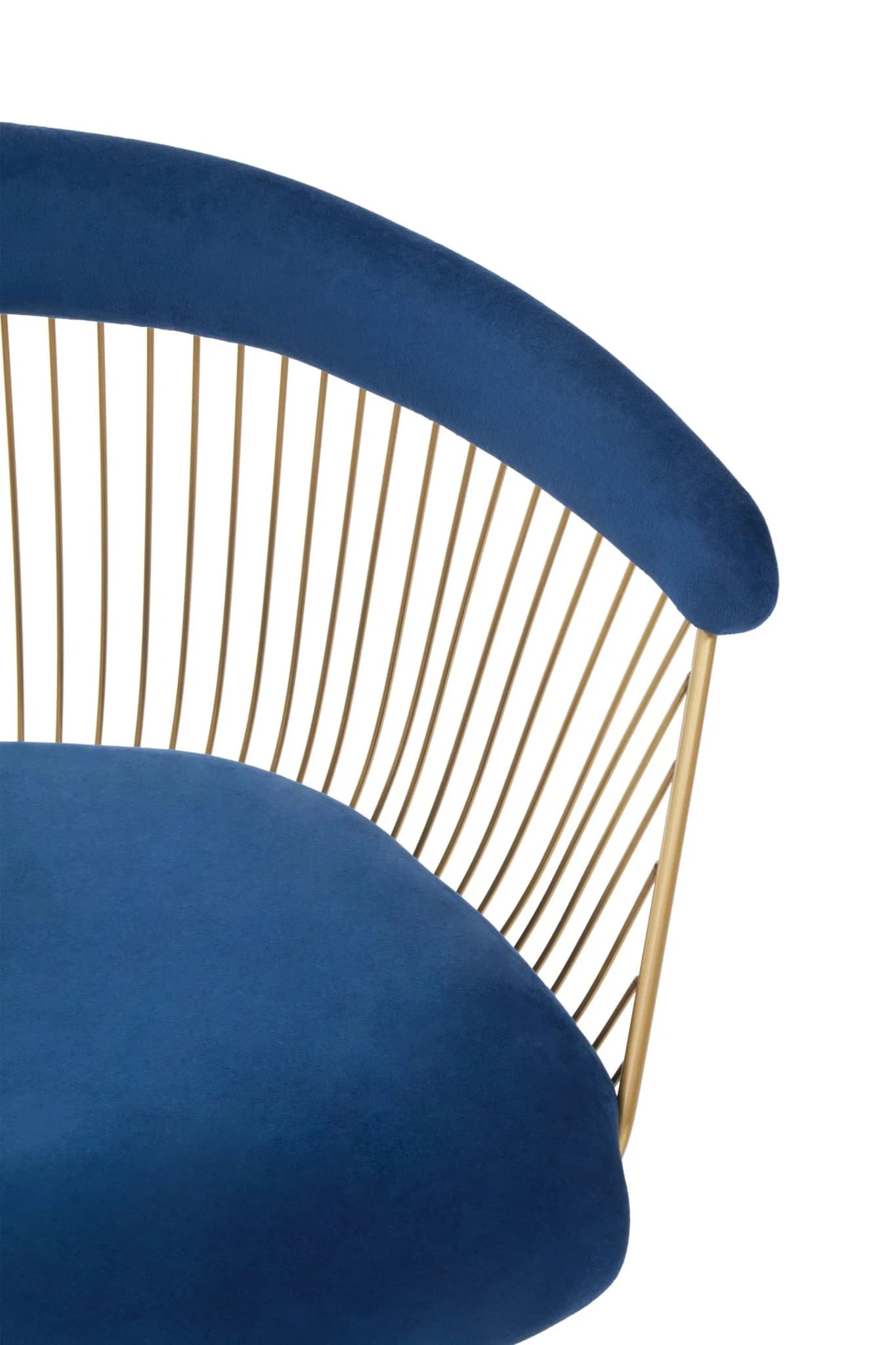 Anzio Navy Blue Velvet And Brushed Gold Chair - Seating, photo 8 of 8