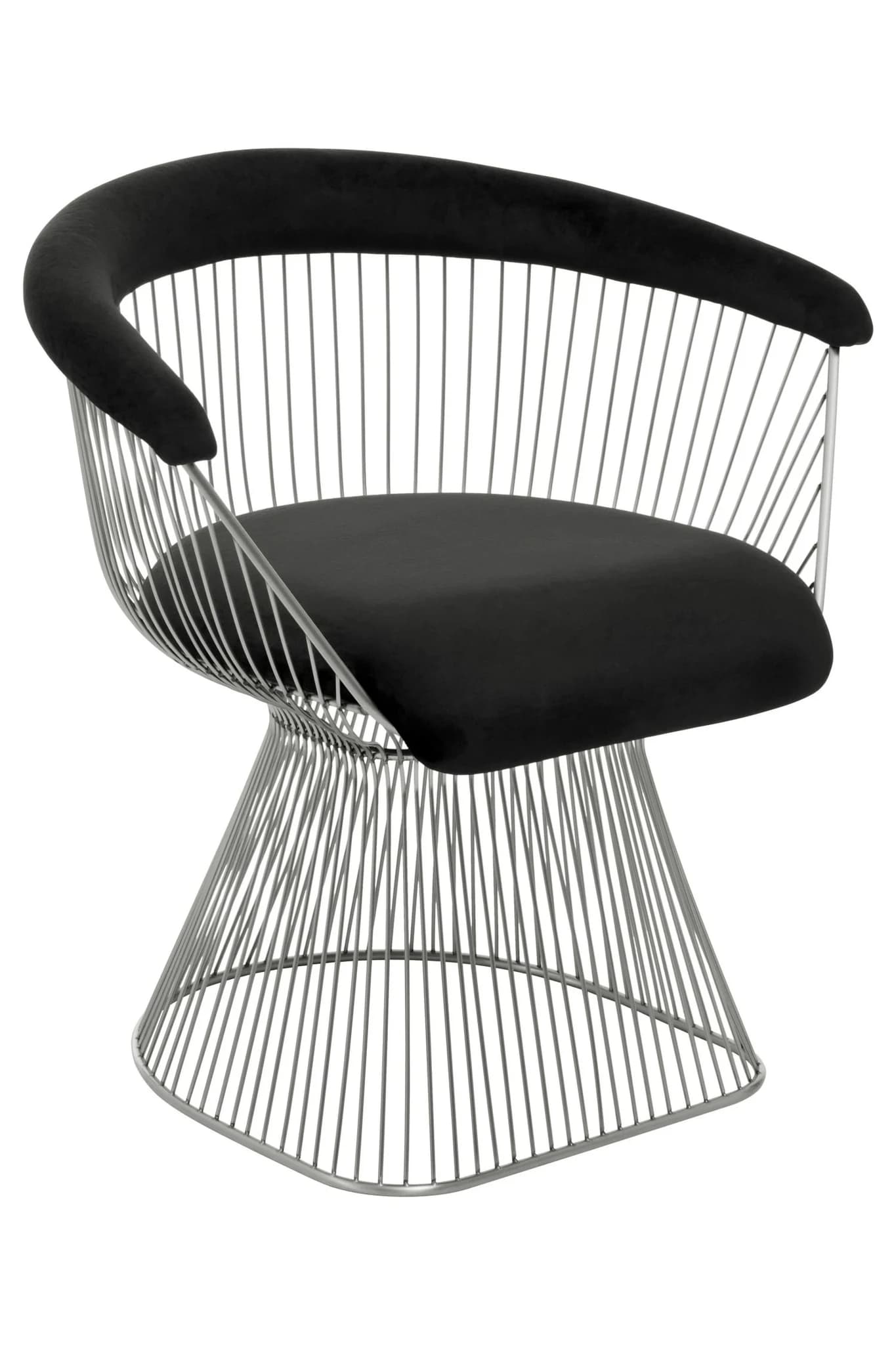 Anzio Black Velvet And Brushed Silver Chair - Seating, photo 4 of 8