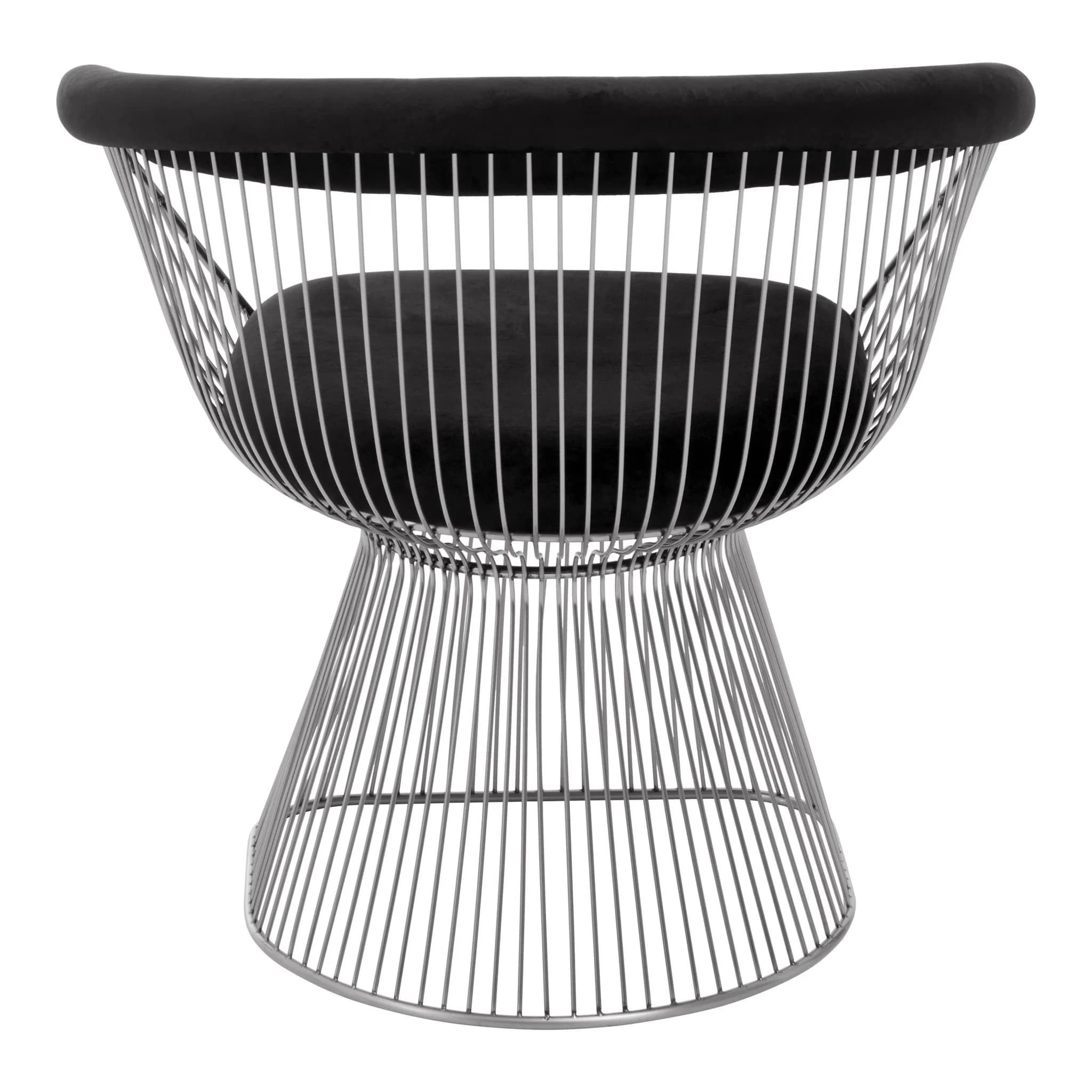 Anzio Black Velvet And Brushed Silver Chair - Seating, photo 2 of 8
