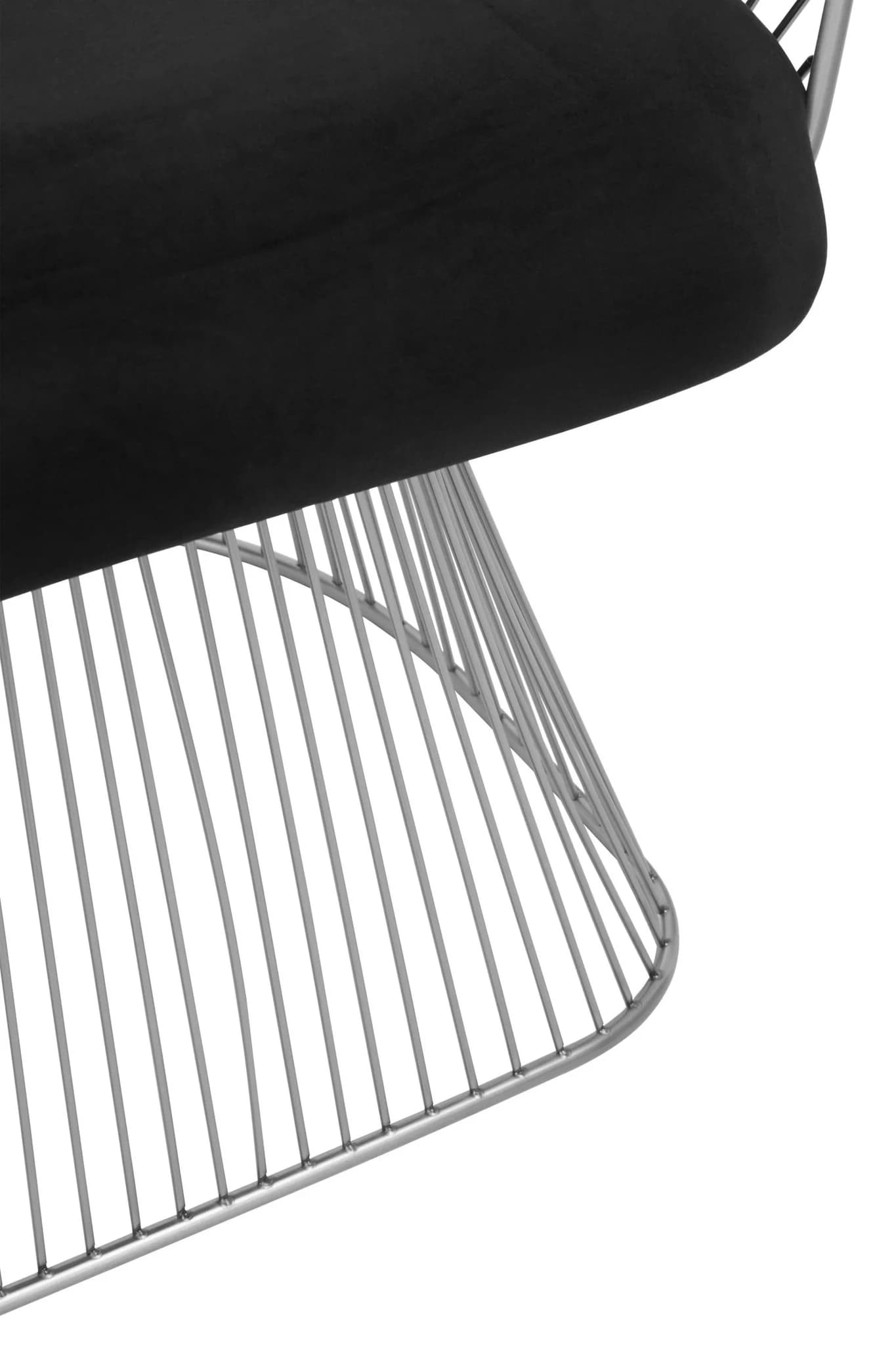 Anzio Black Velvet And Brushed Silver Chair - Seating, photo 7 of 8