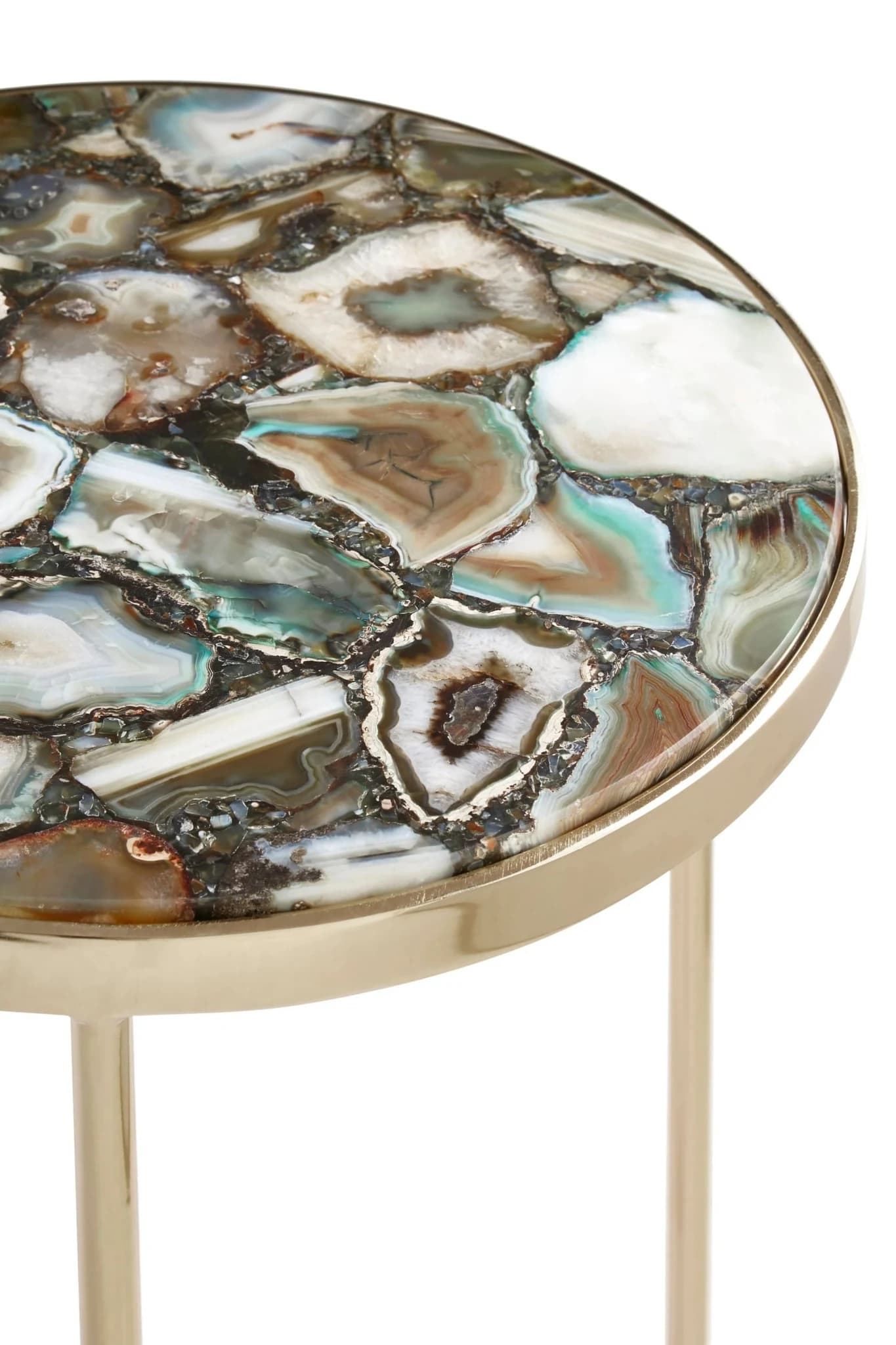 Vita Green Agate Round Side Table - Tables, photo 5 of 5