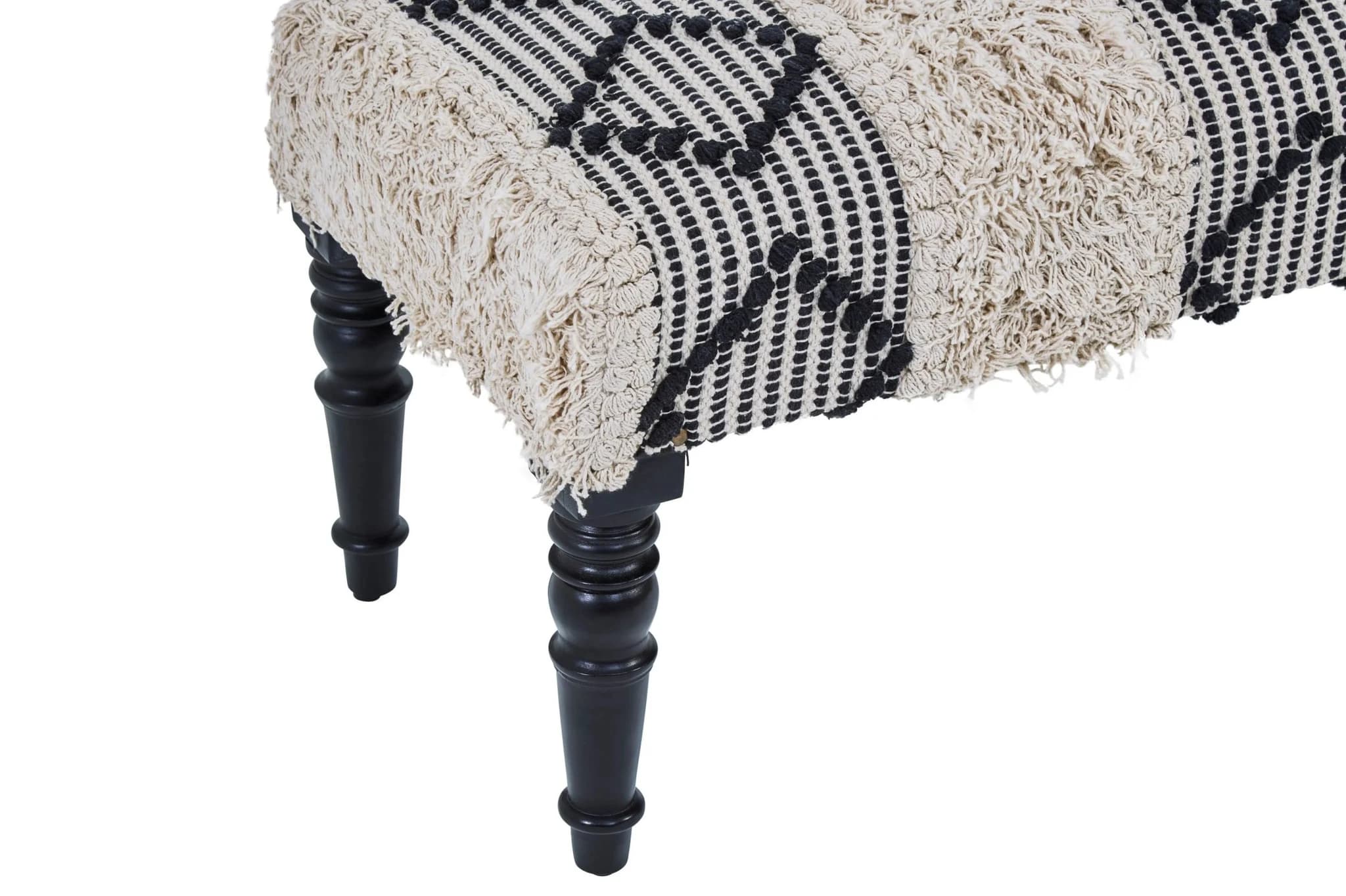 Cefena Black And White Moroccan Bench - Seating, photo 6 of 6
