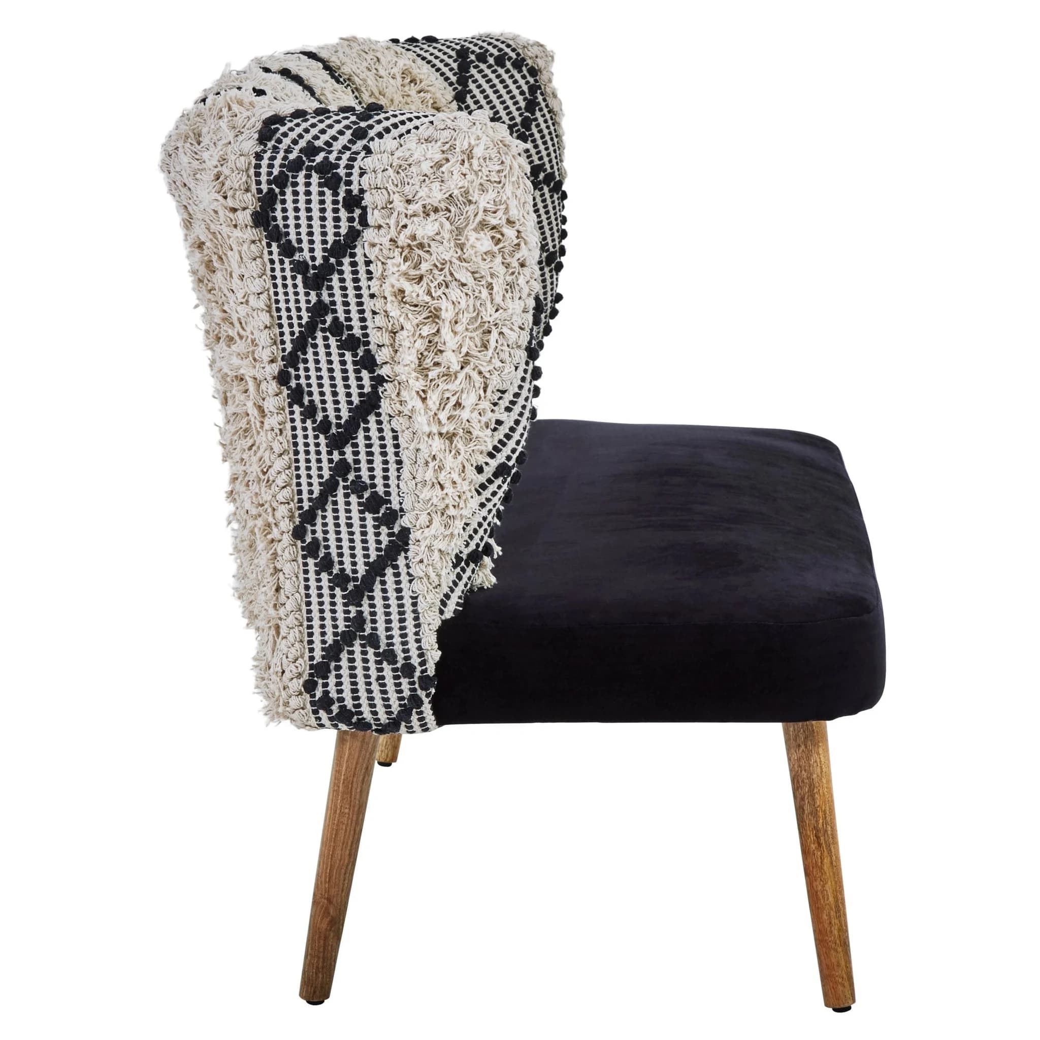 Cefena Black and White Moroccan Design Bench - Seating, photo 3 of 7