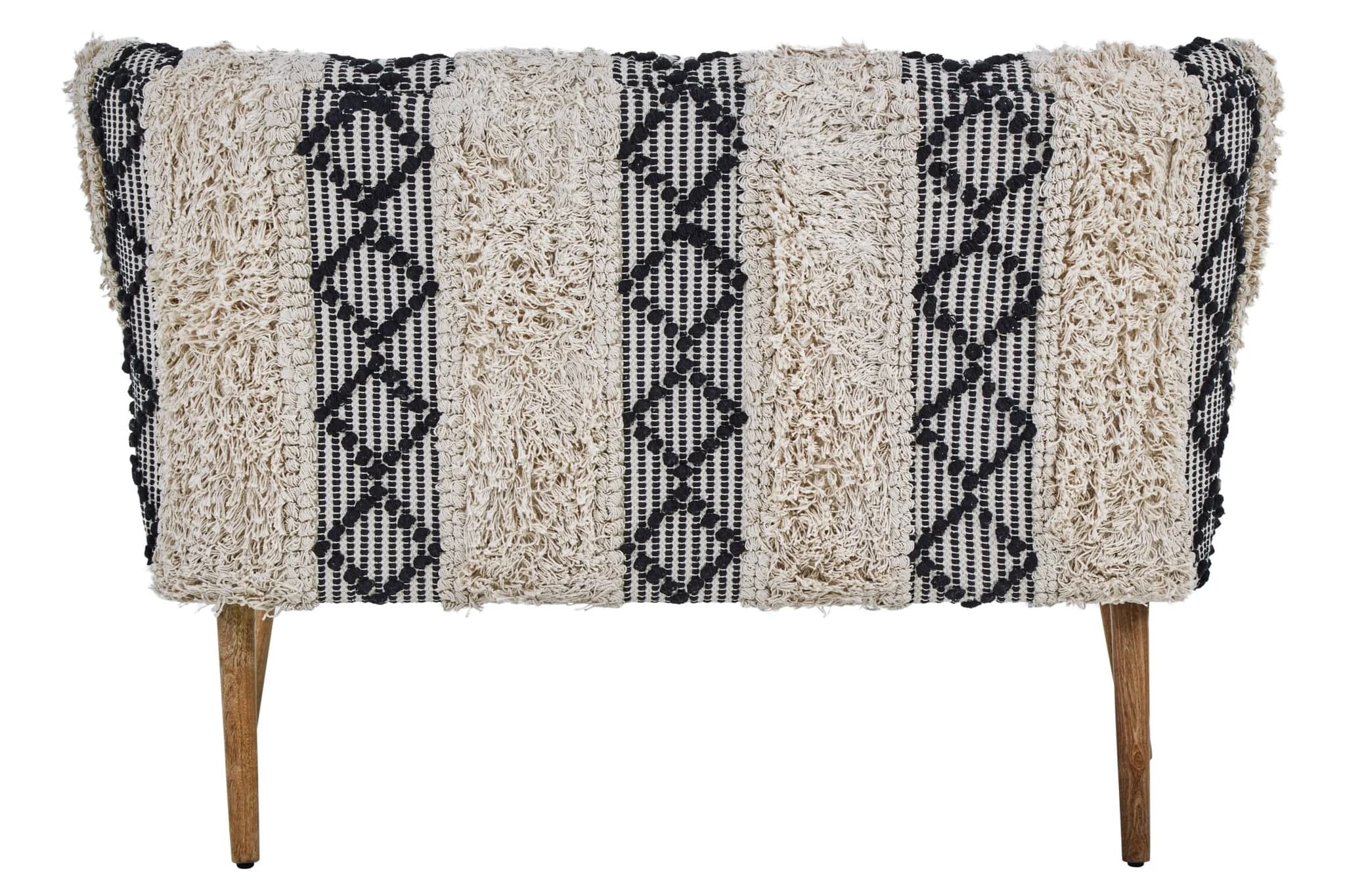 Cefena Black and White Moroccan Design Bench - Seating, photo 2 of 7