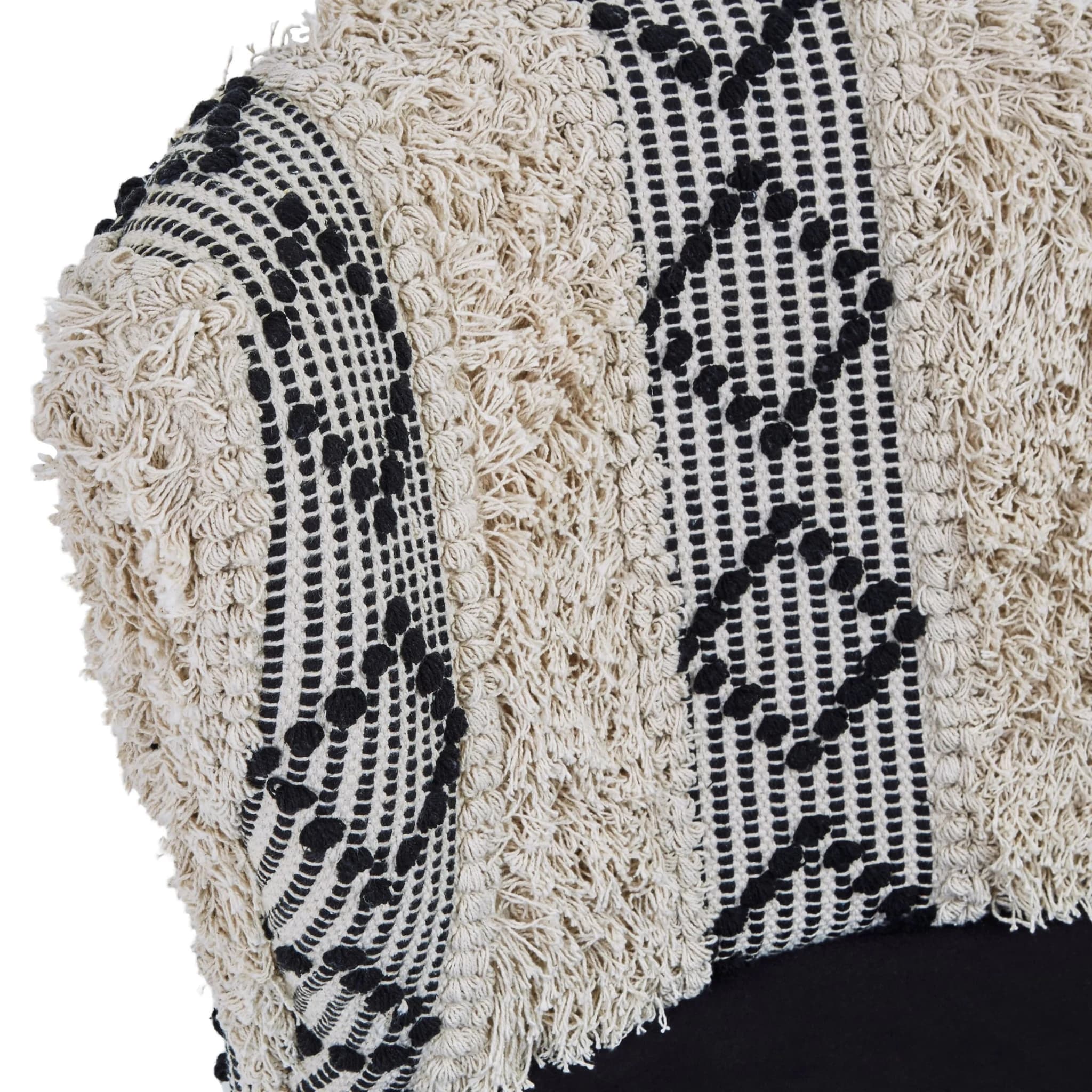 Cefena Black and White Moroccan Design Bench - Seating, photo 6 of 7