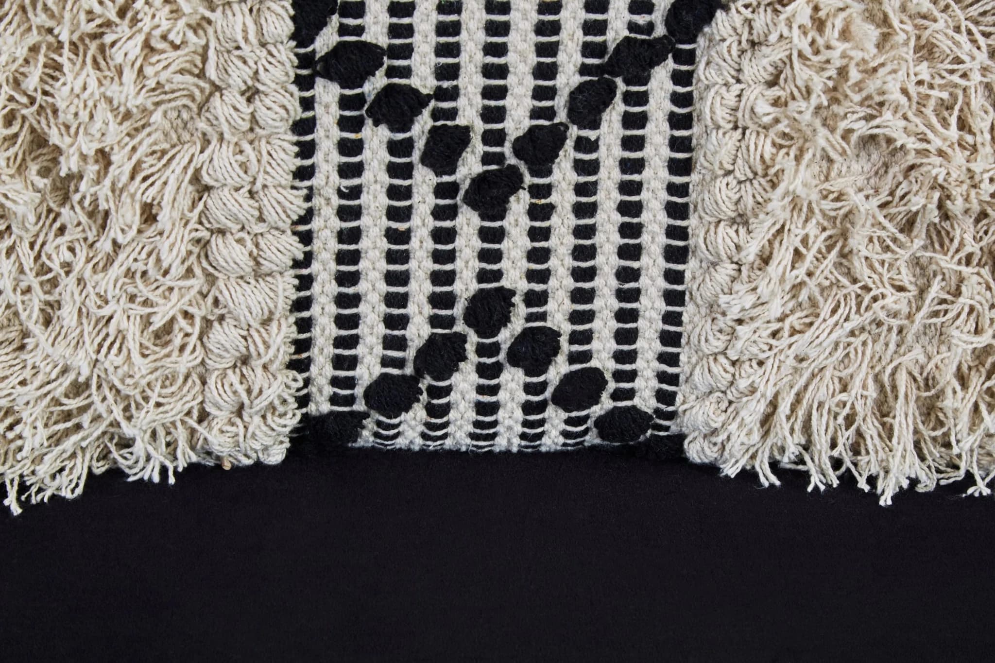 Cefena Black and White Moroccan Design Bench - Seating, photo 5 of 7