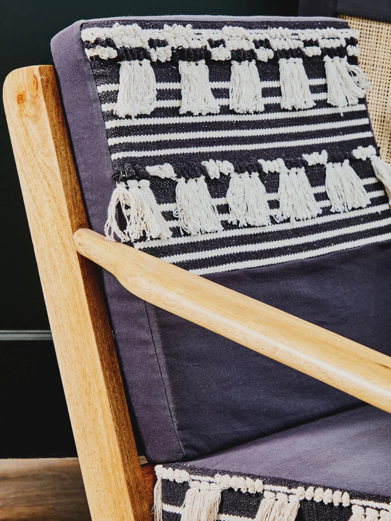 Cefena Black and White Textured Fabric Lounge Chair - Seating, photo 6 of 8