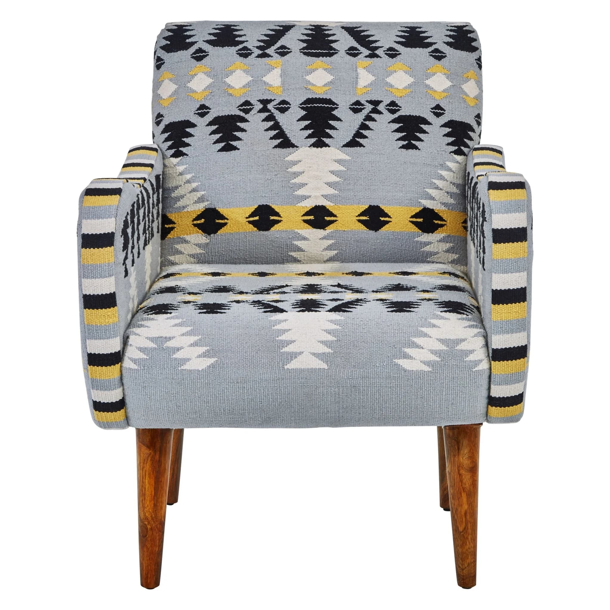 Cefena Kilim Style Armchair with Mango Wood Legs - Seating, photo 5 of 7