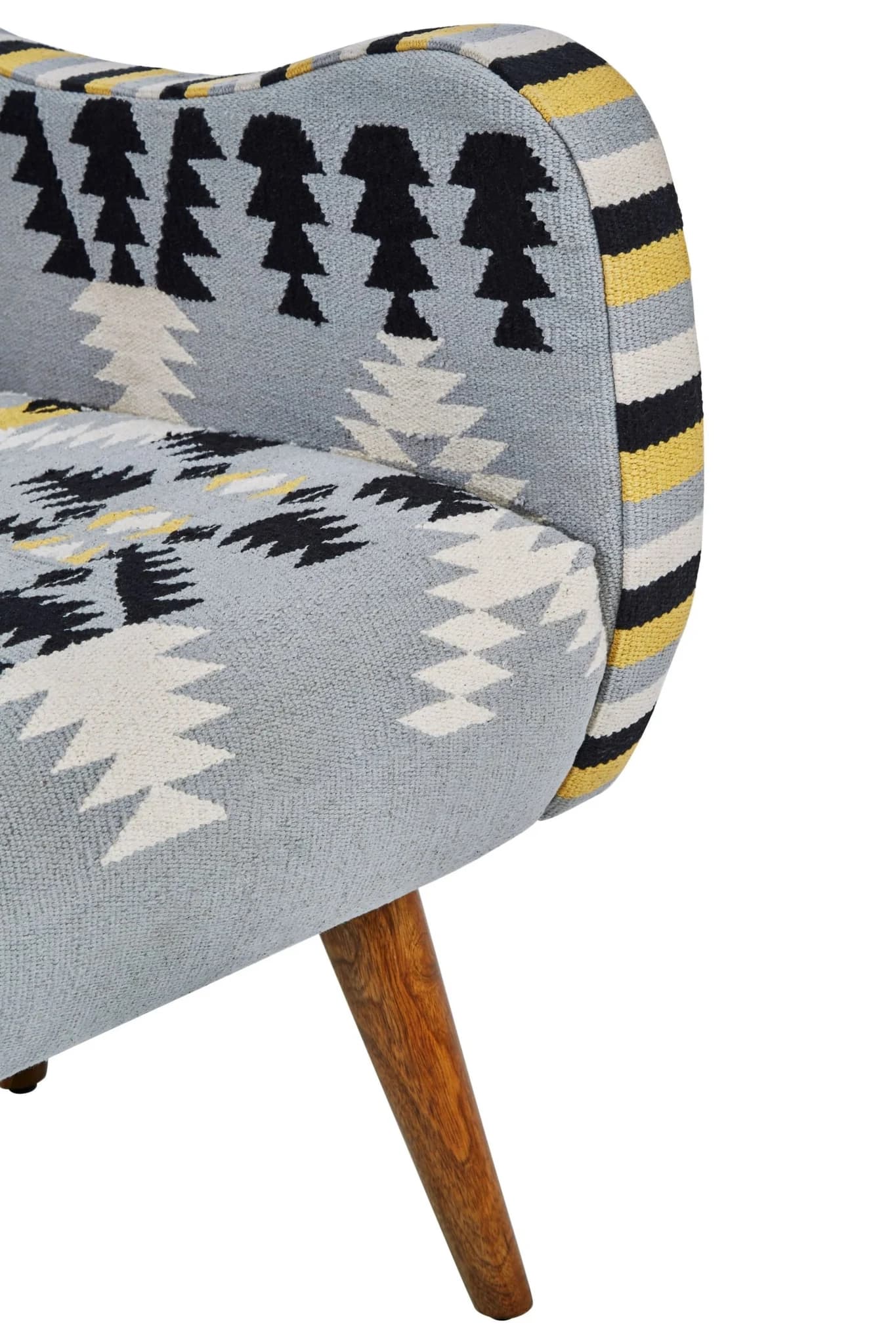 Cefena Kilim Style Armchair with Mango Wood Legs - Seating, photo 6 of 7