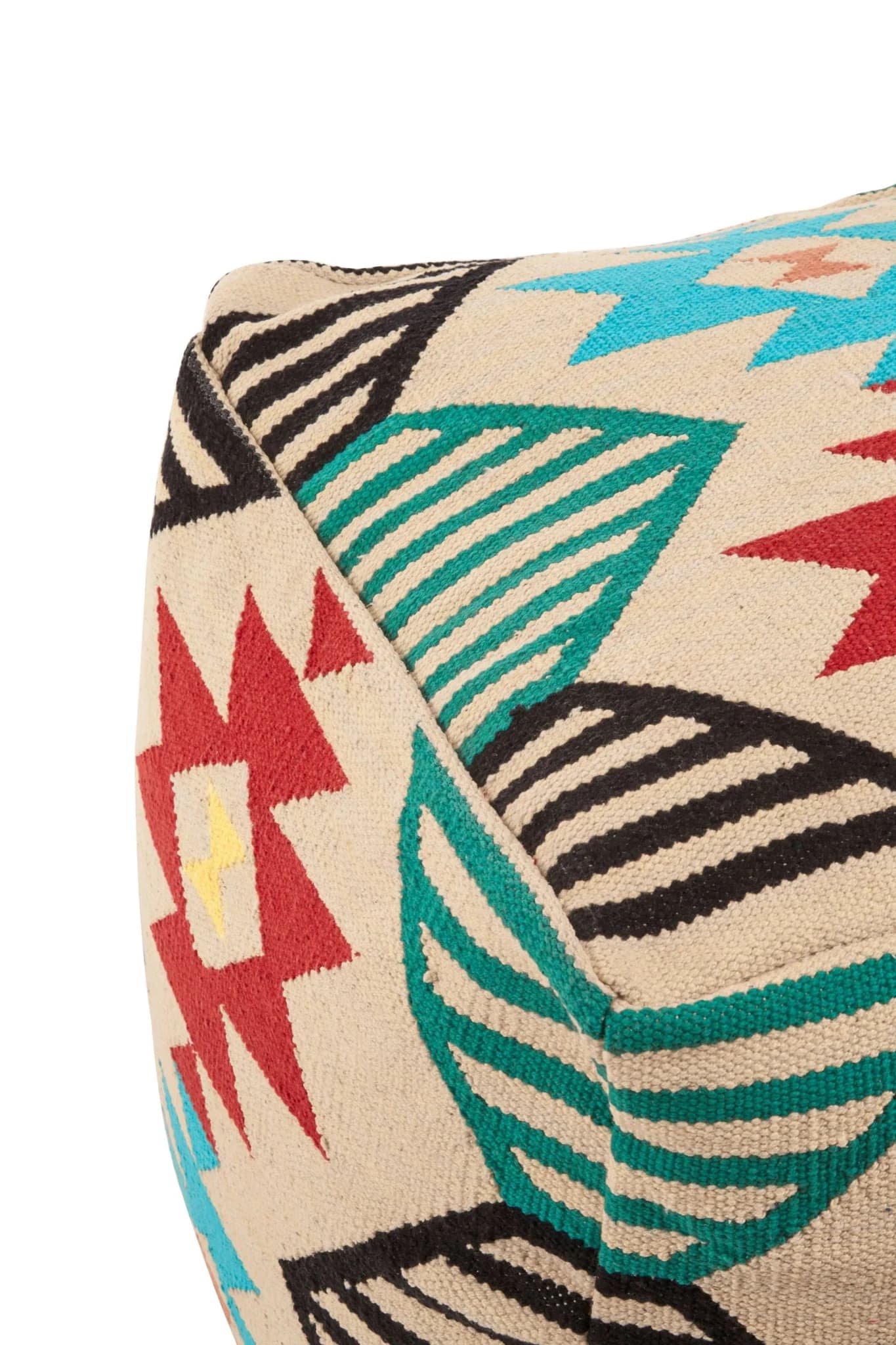 Cefena Multi Colour Kilim Style Pouffe - Decorative, photo 7 of 7